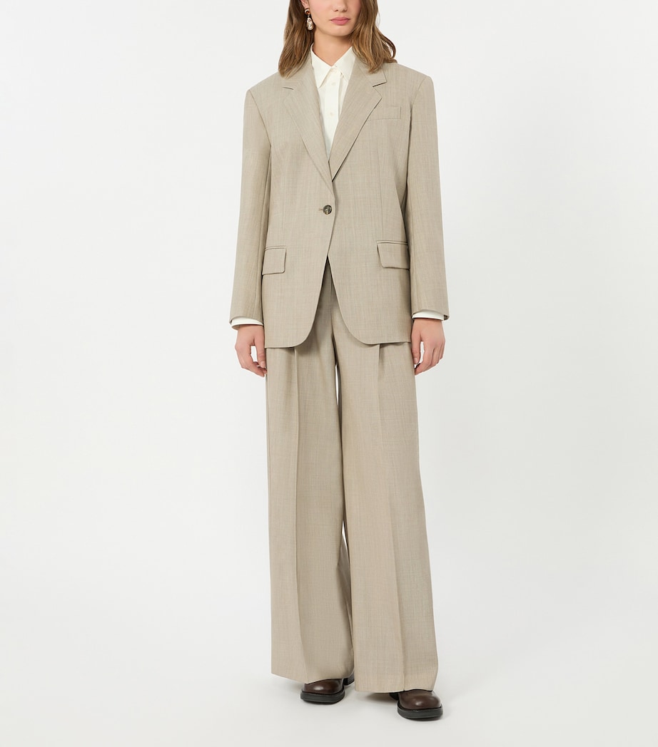 Weekend Max Mara Womens Virgin Wool Blazer Hazelnut Brown Image 5