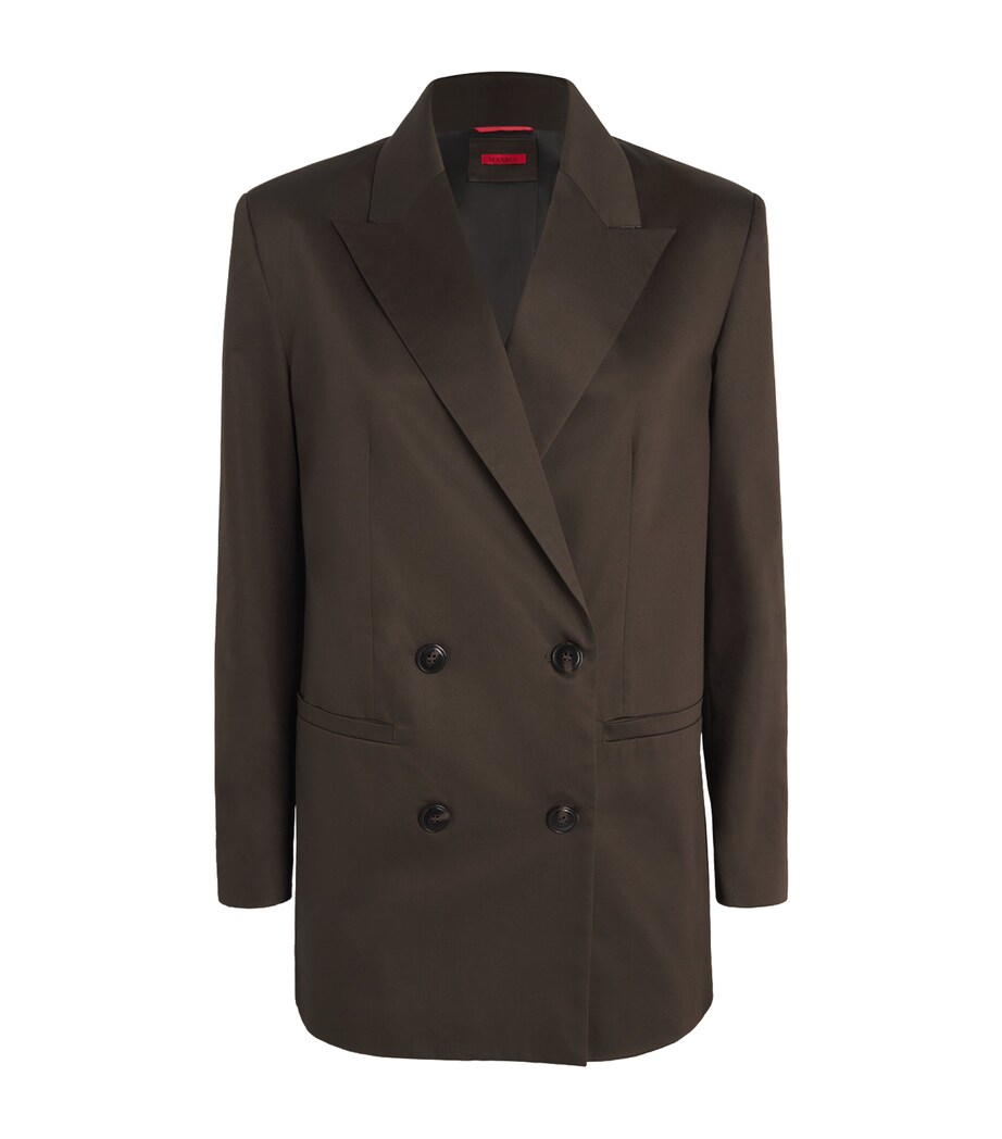 MAX&Co. Womens Stretch-Cotton Blazer Cocoa Image 1