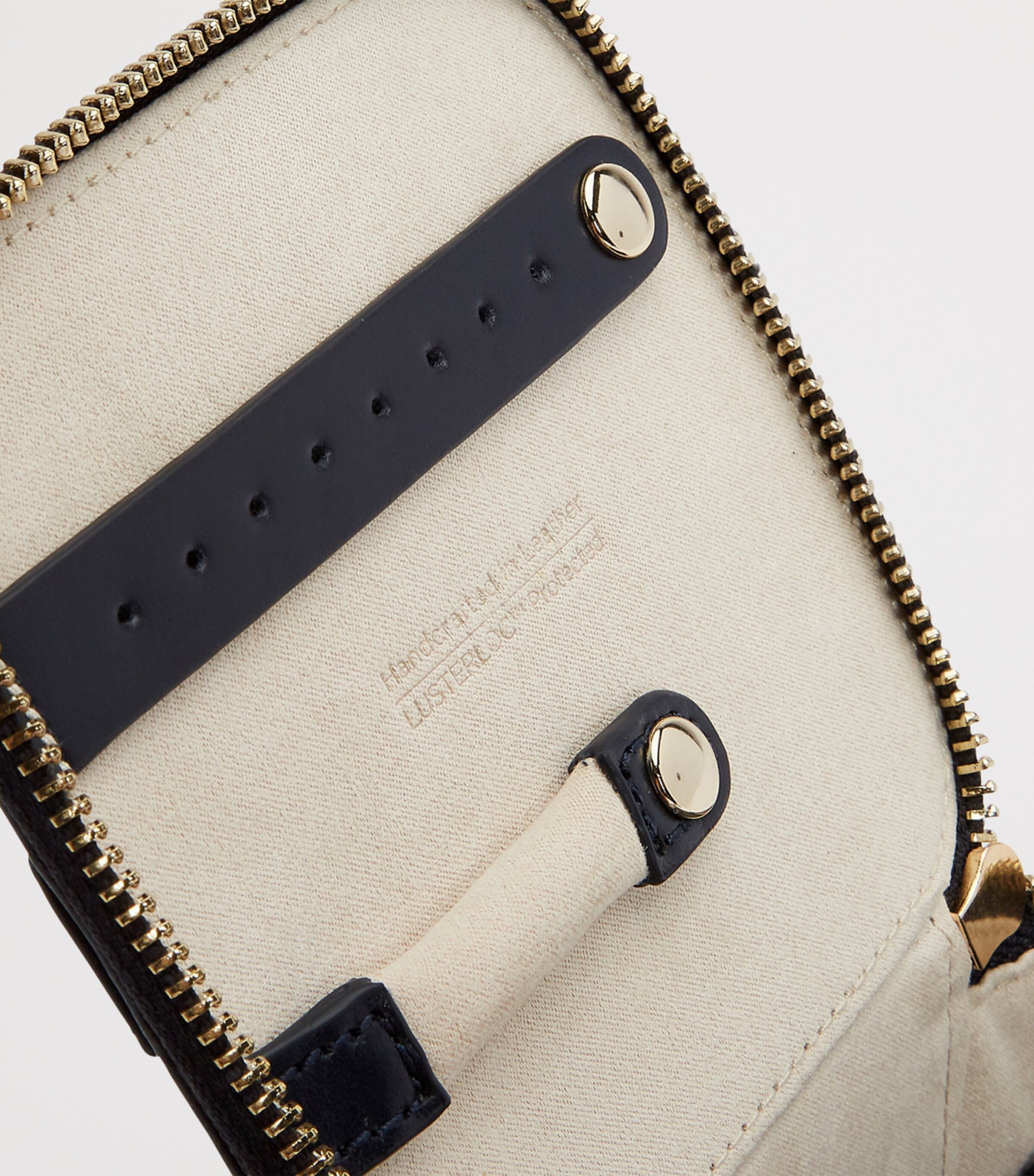 WOLF Vegan Leather Maria Cube Jewellery Case Navy Image 6