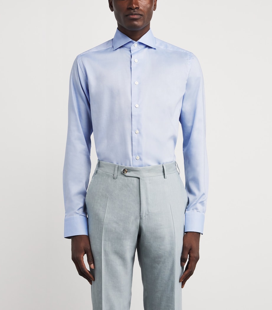 Cotton Signature Oxford Slim Shirt MID BLUE Image 3