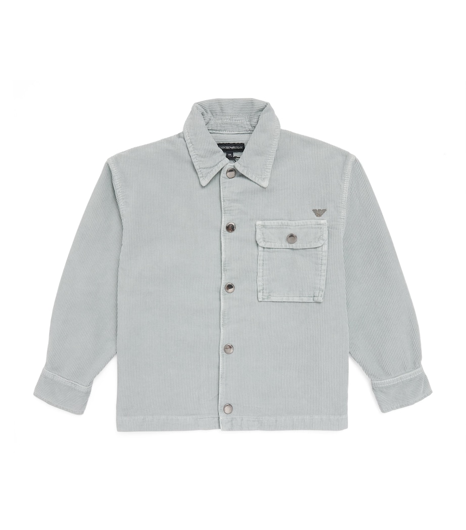 Emporio Armani Kids Corduroy Overshirt (4-16 Years) Iceberg Green Image 1