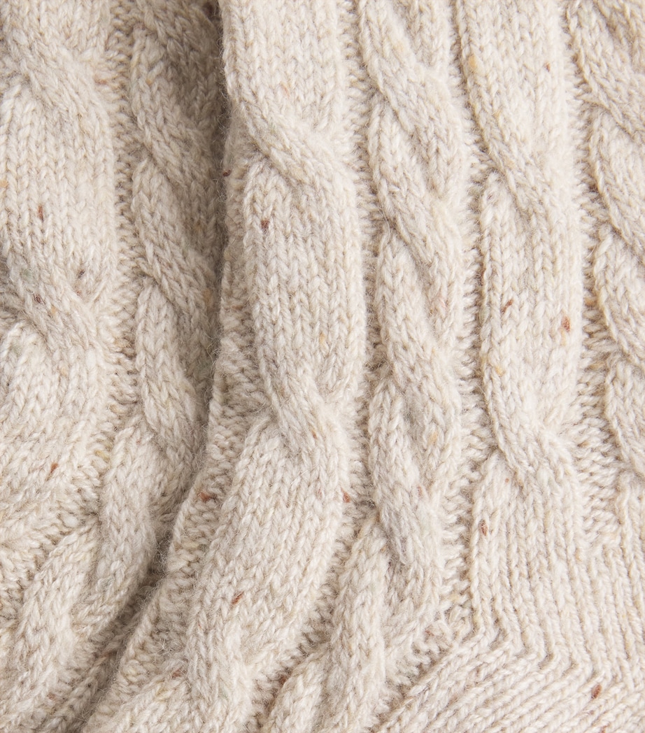 Cashmere-Blend Cable-Knit Socks 006334 CREM DUN DNGL Image 2