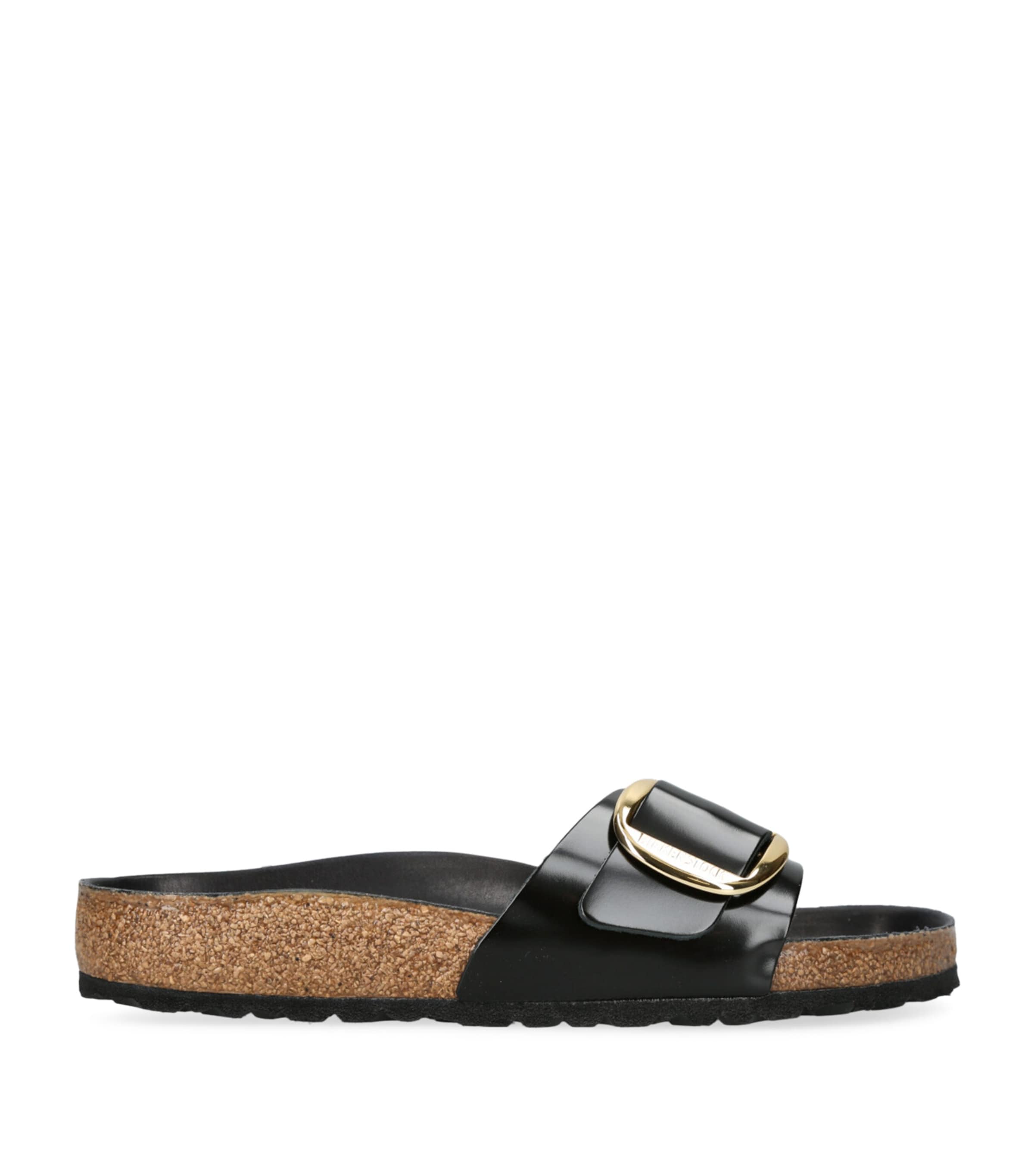 Birkenstock Leather Madrid Big Buckle Sandals In Black