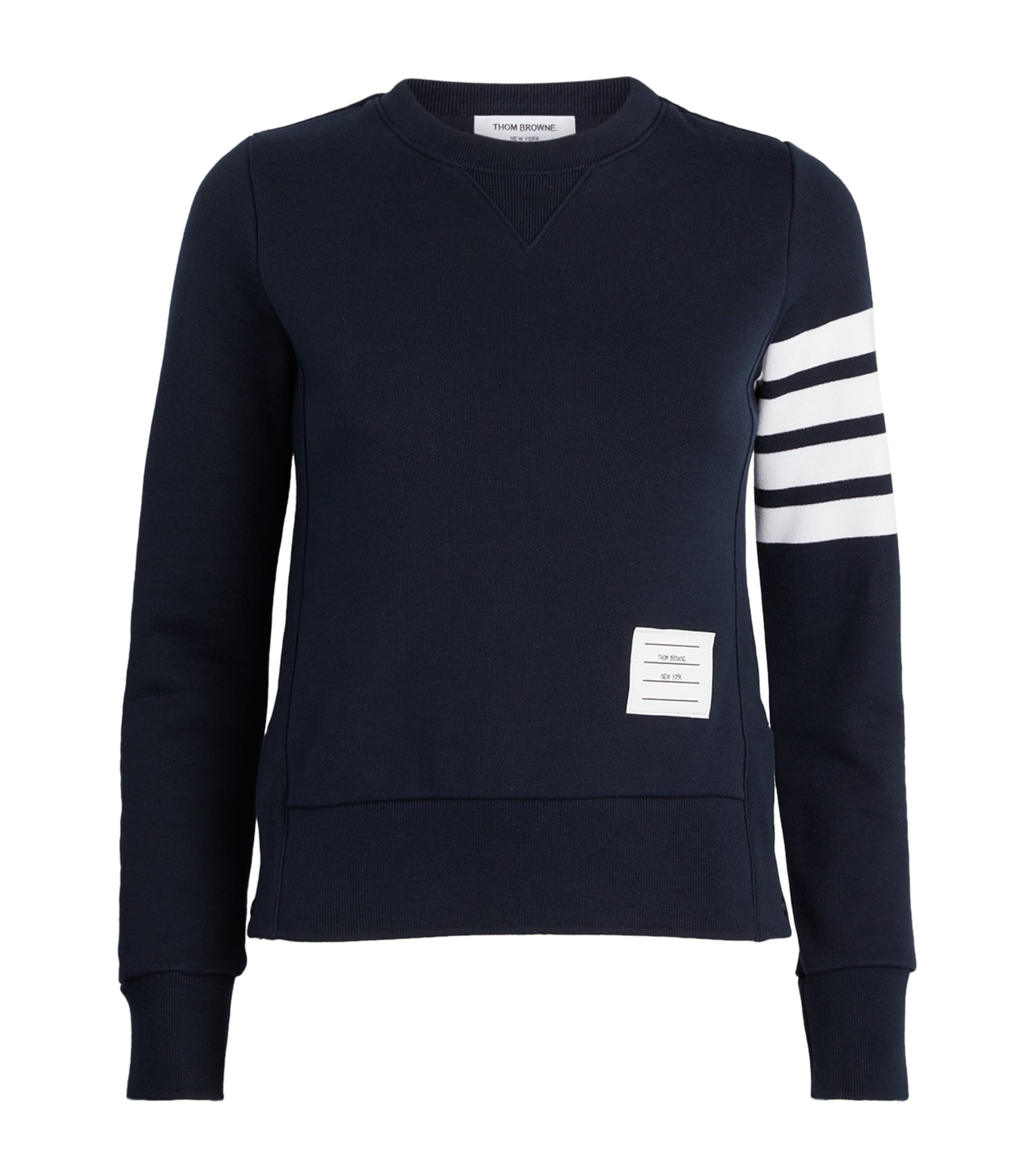 Thom Browne Pullover Sweatshirt With Engineered 4 Bar In Classic Loopback Clothing In Navy