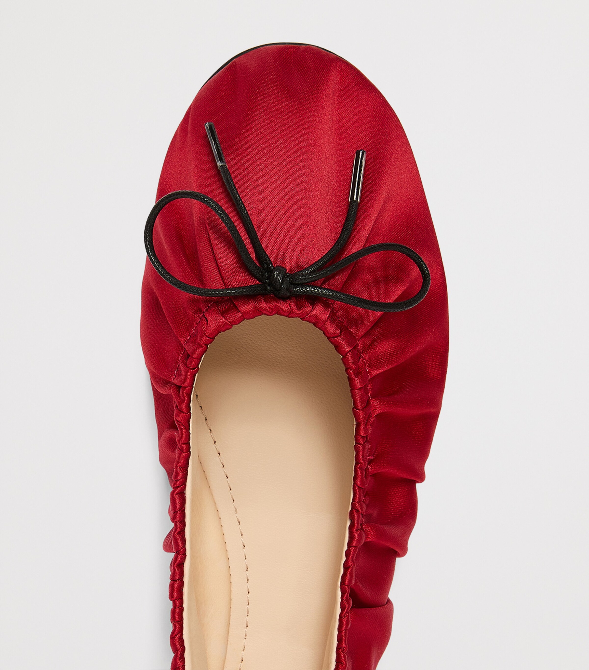 Marina Rinaldi Satin Gathered Ballet Flats Cherry Image 5