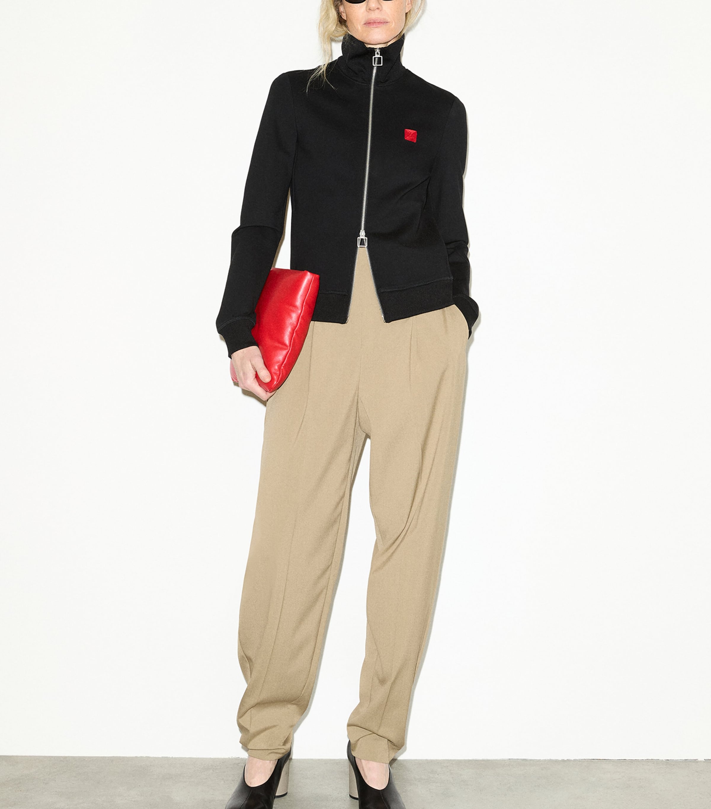 MAX&Co. Womens Two-Way Zip Sweater Black Image 5