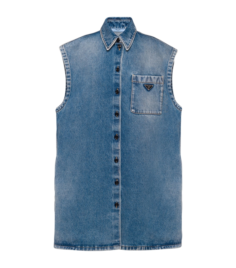 Denim Sleeveless Shirt F0BAU Image 1