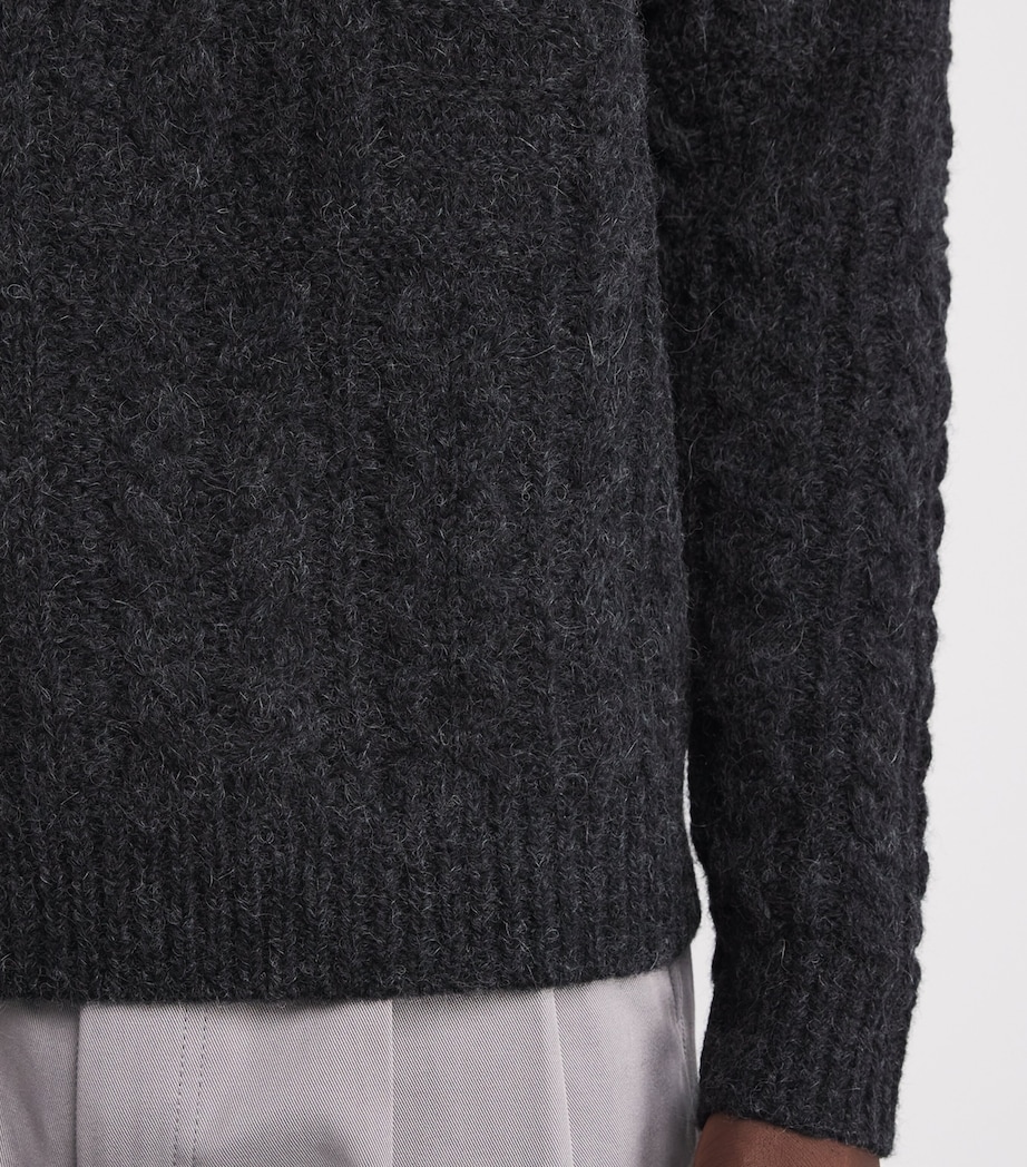 Wool-Blend Monochrome Flag Sweater GREY Image 6