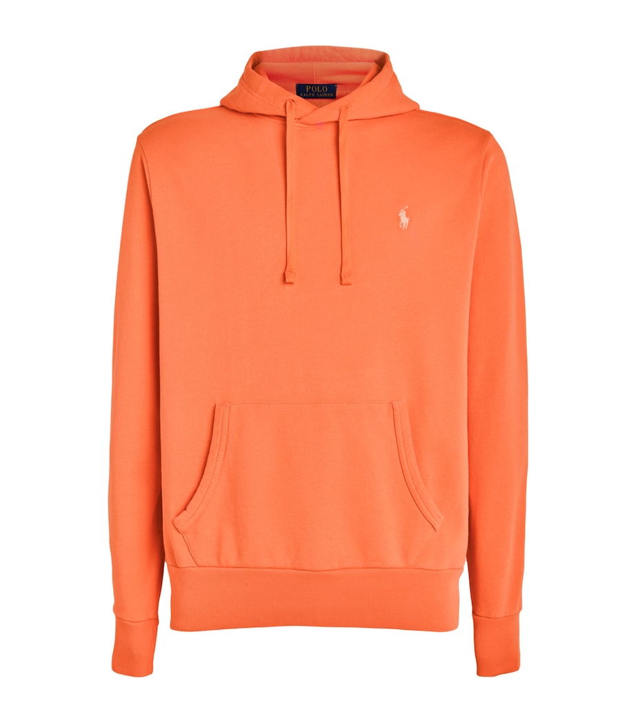 Polo Ralph Lauren Mens Cotton Loopback Fleece Polo Pony Hoodie Pompano Orange Image 1