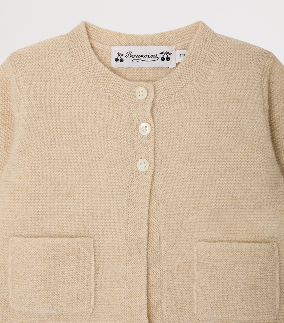 Bonpoint Cashmere Cardigan and Trousers Set (1-18 Months) Beige Image 3