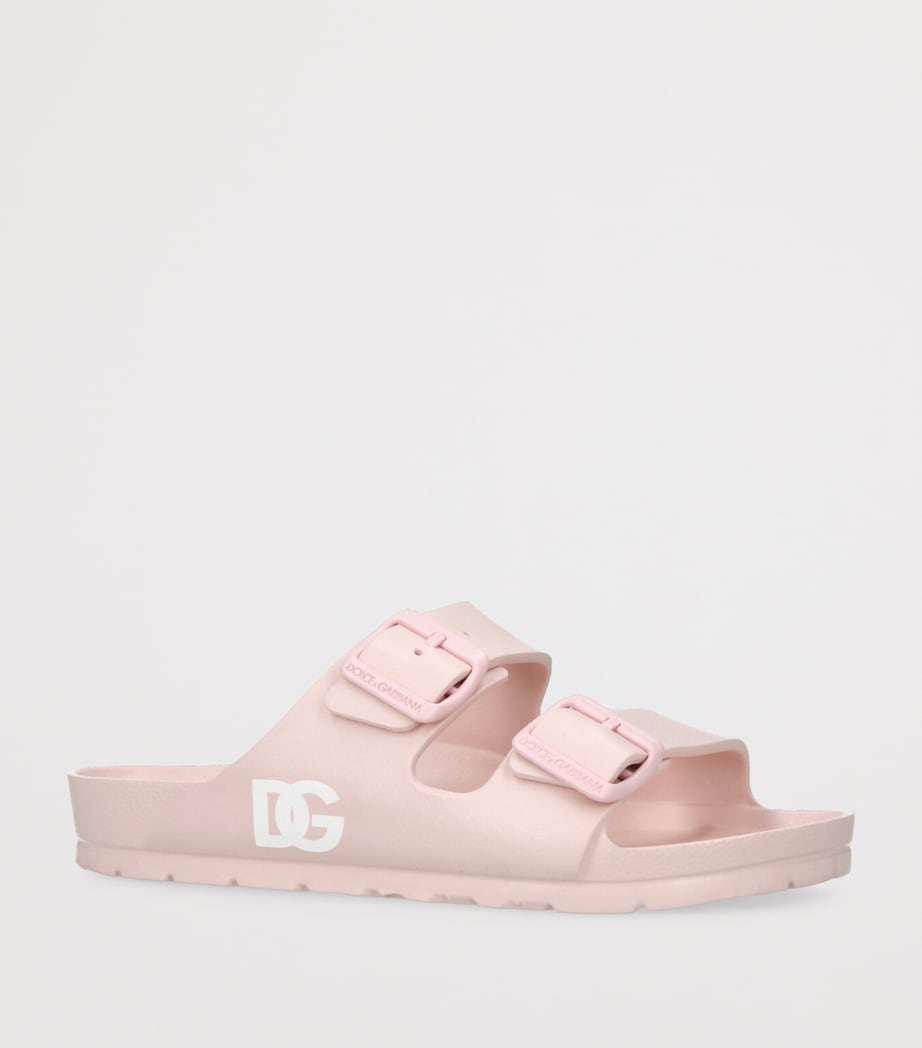 Dolce&Gabbana Kids Logo Buckle Sandals Pink Image 3