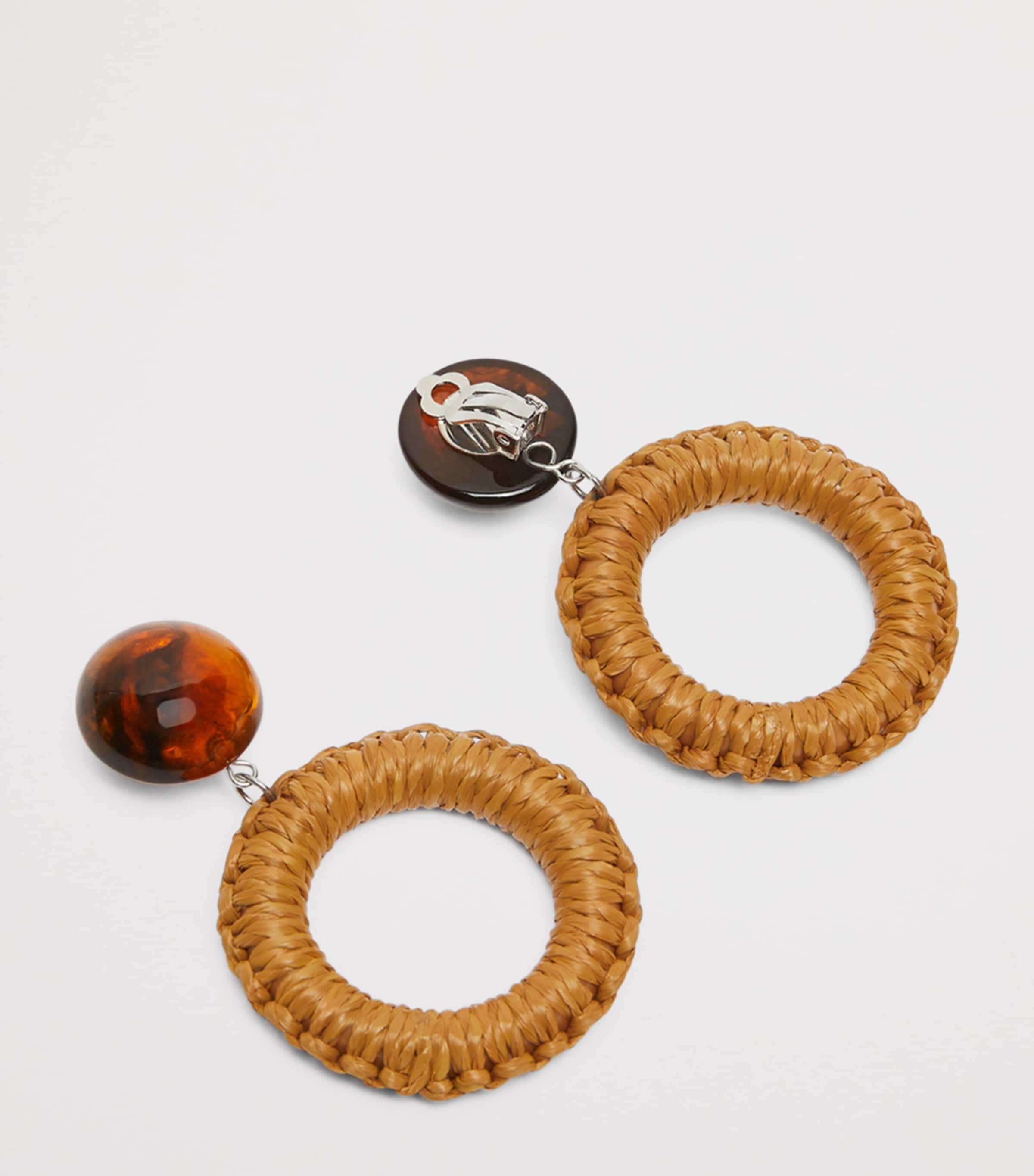 Weekend Max Mara Woven Clip-On Earrings Caramel Image 3