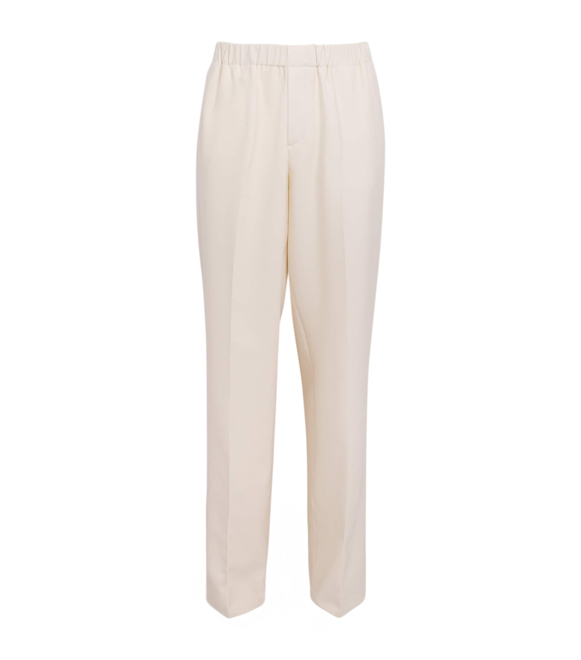 Cotton-Blend Straight-Fit Trousers ECRU Image 1