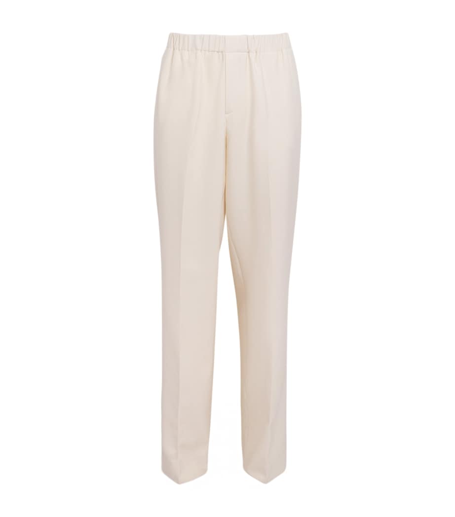 Cotton-Blend Straight-Fit Trousers ECRU Image 1