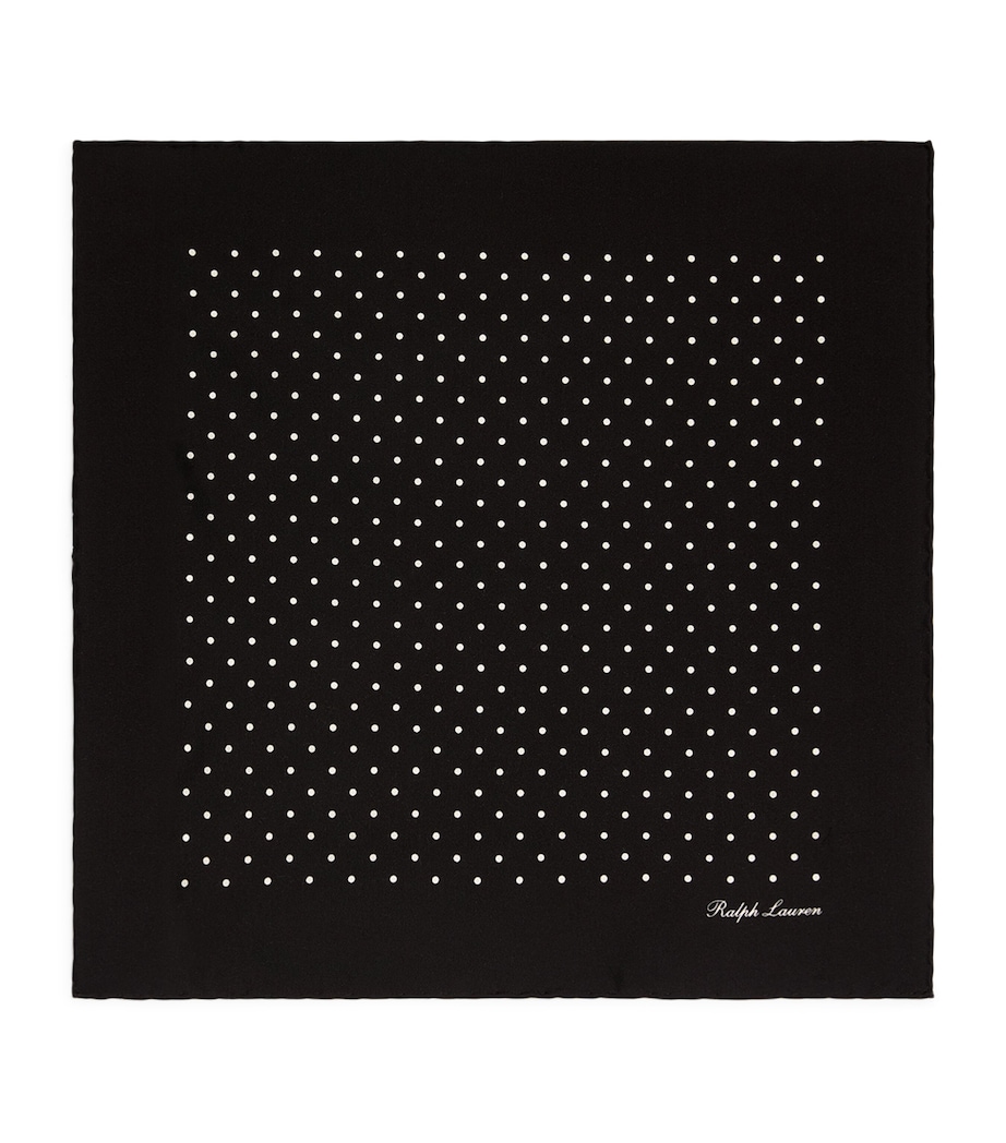 Ralph Lauren Purple Label Silk Polka-Dot Pocket Square Black Image 1