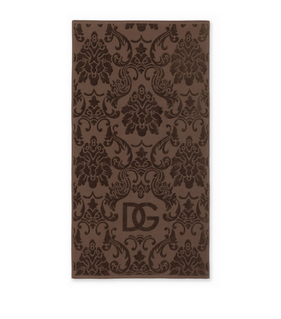 Set of 5 Cotton Jacquard Bath Towels U0052 MARRONE Image 3