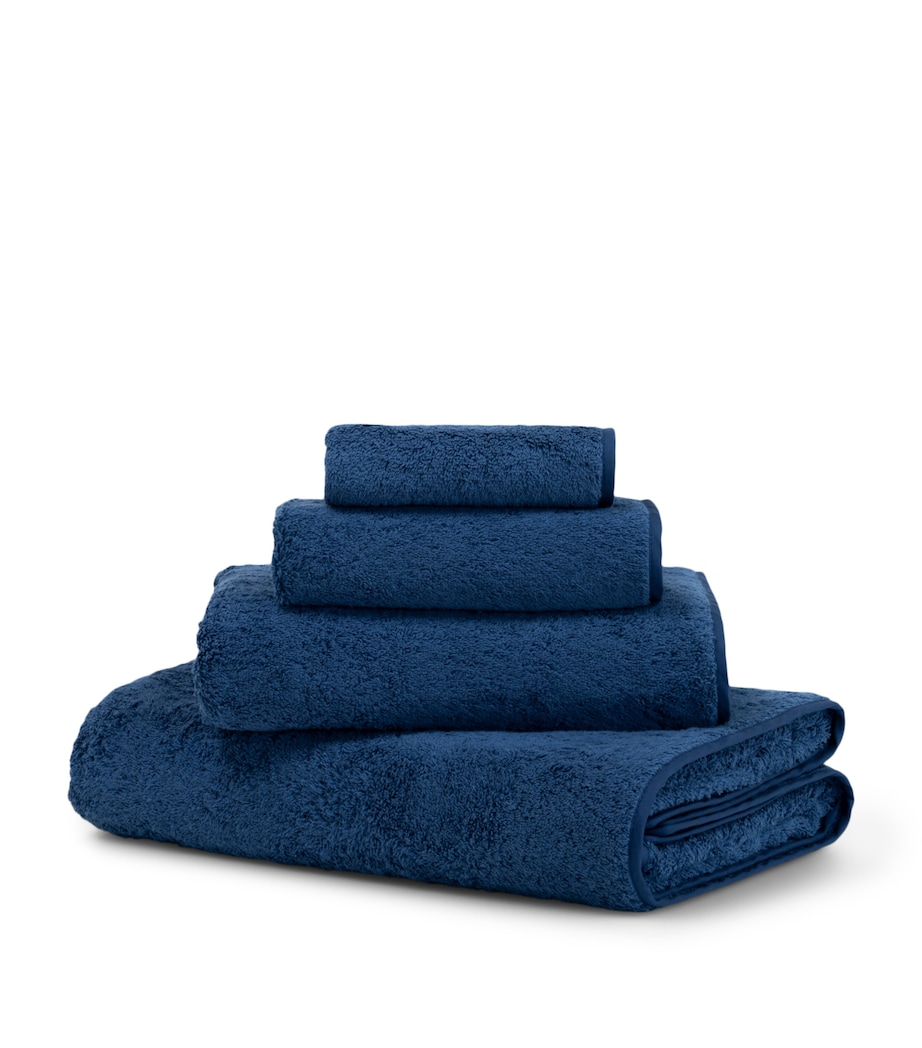 Frette Cotton Unito Bath Sheet (100cm x 150cm) Indigo Blue Image 4