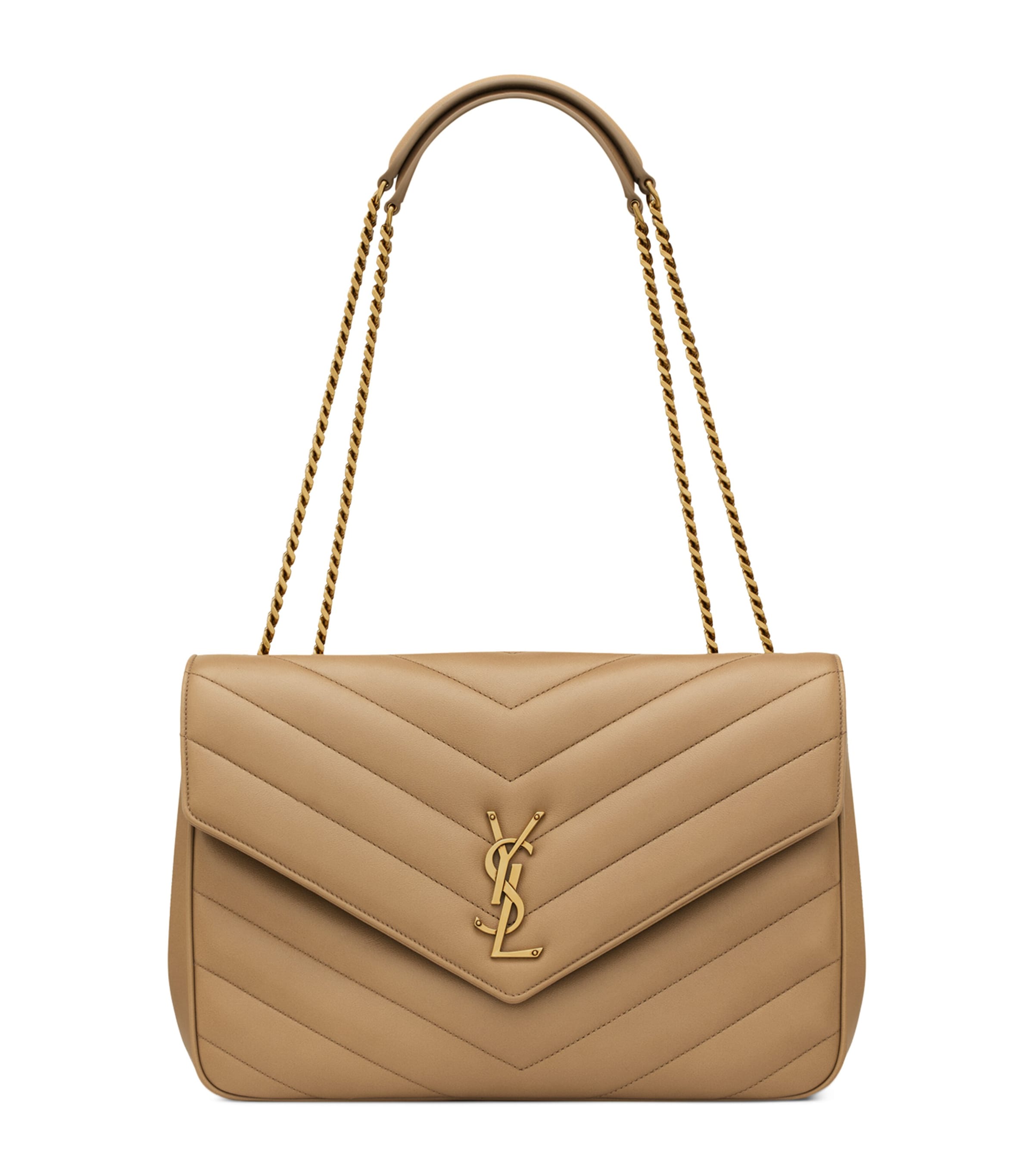 Saint Laurent Large Leather Loulou Shoulder Bag | Harrods US