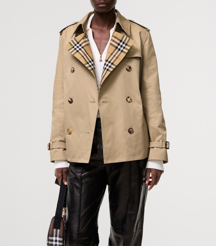 Burberry Womens Gabardine Lakefield Trench Jacket Honey Image 3