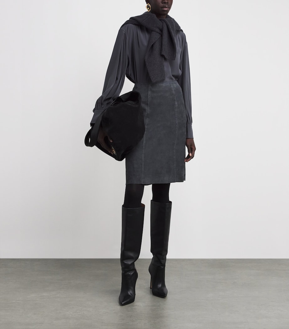 Suede Nicole Mini Skirt SMOKE Image 2