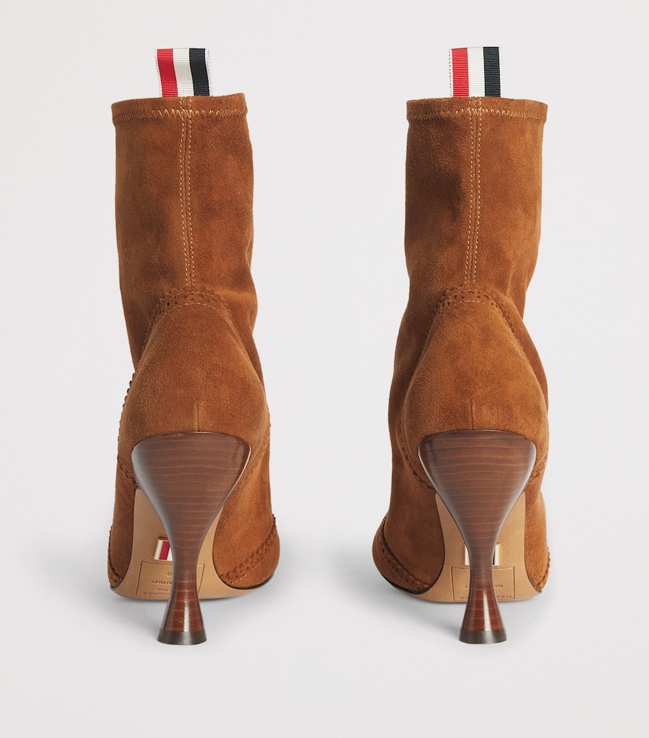 Thom Browne Suede Wingtip Ankle Boots 90 Caramel Image 5
