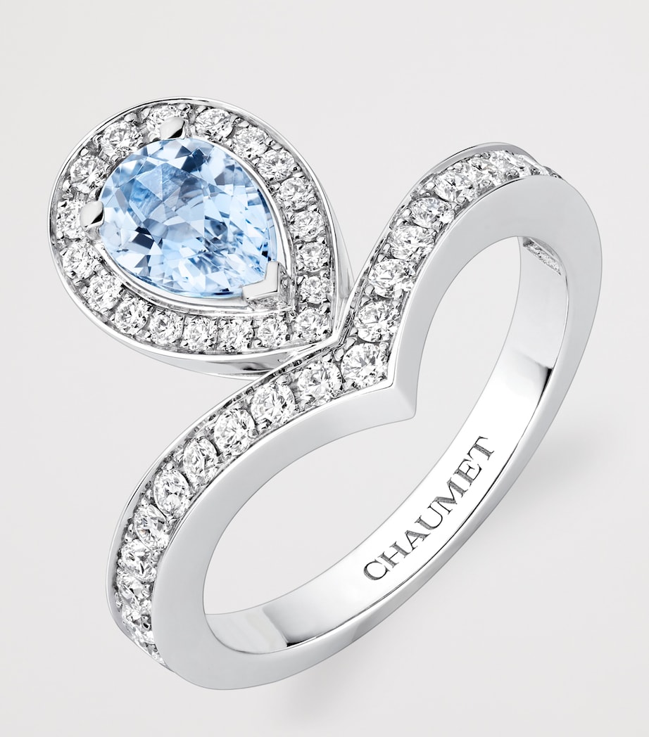Chaumet White Gold, Diamond and Aquamarine Joséphine Aigrette Ring White Gold Image 2