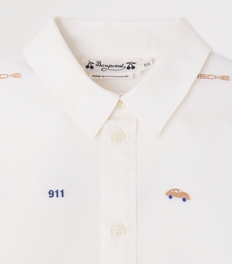 Bonpoint x Porsche Cotton Shirt (10-14 Years) Blanc Naturel Image 3