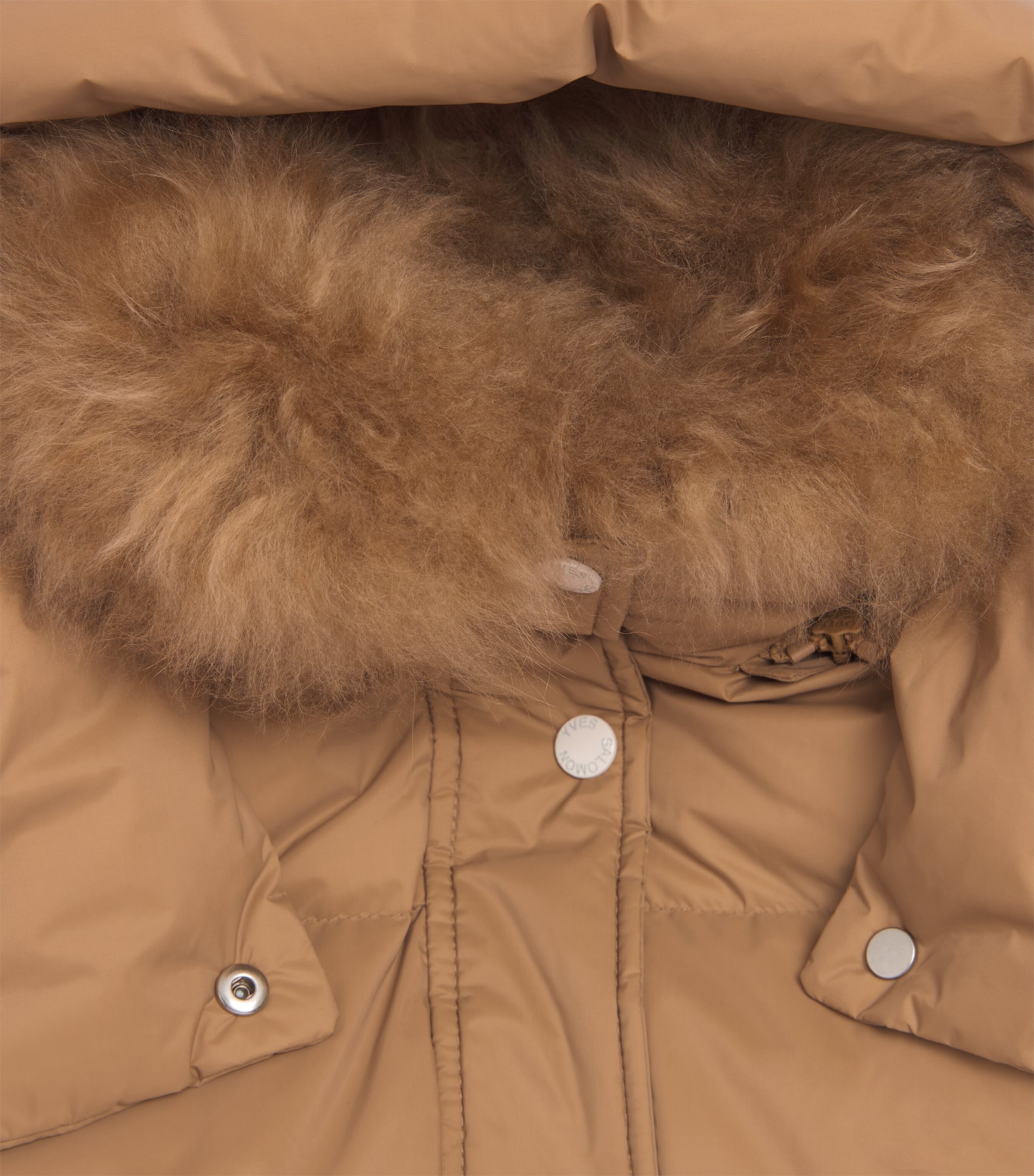 Yves Salomon Enfant Down Lambskin-Insert Puffer Jacket (4-14 Years) Image 3
