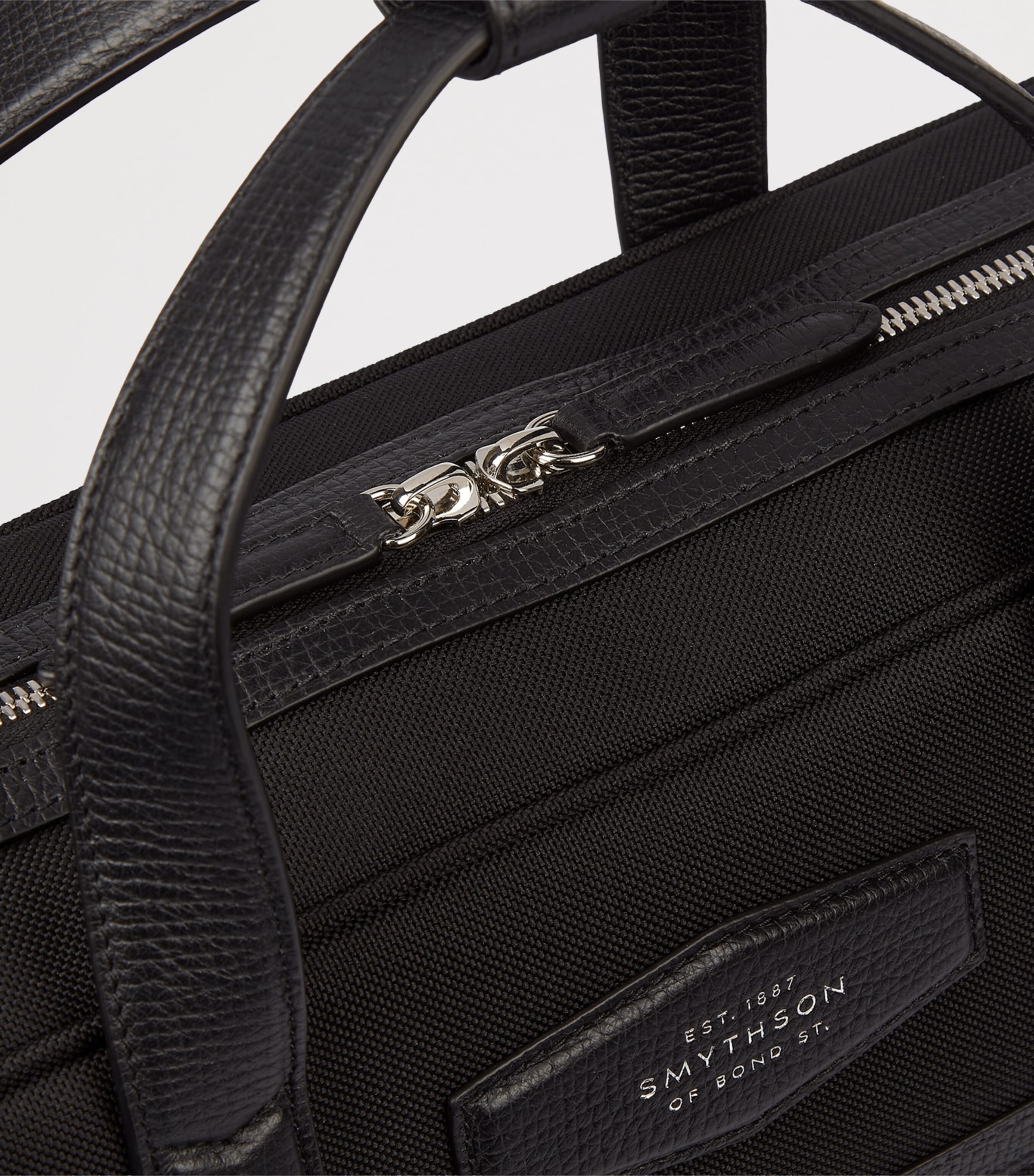 Smythson Slim Canvas Norton Briefcase Black Image 7