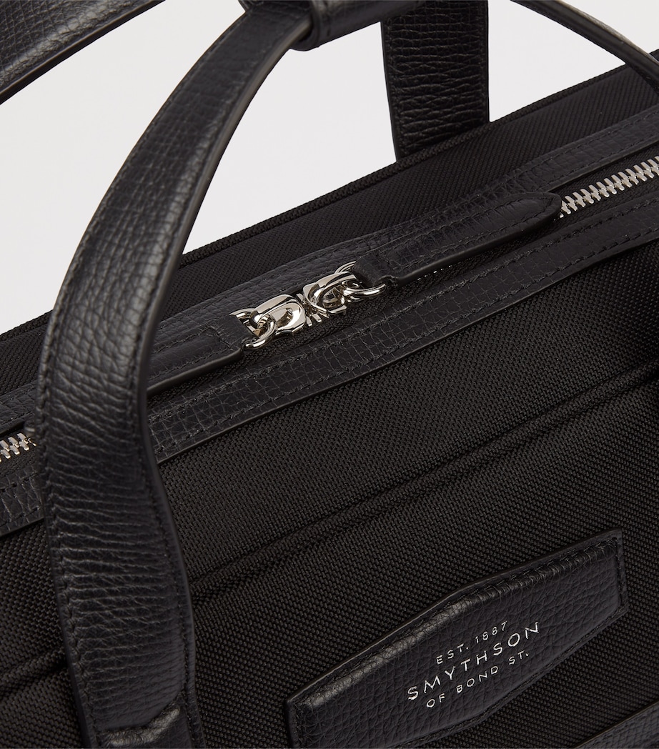 Smythson Slim Canvas Norton Briefcase Black Image 7