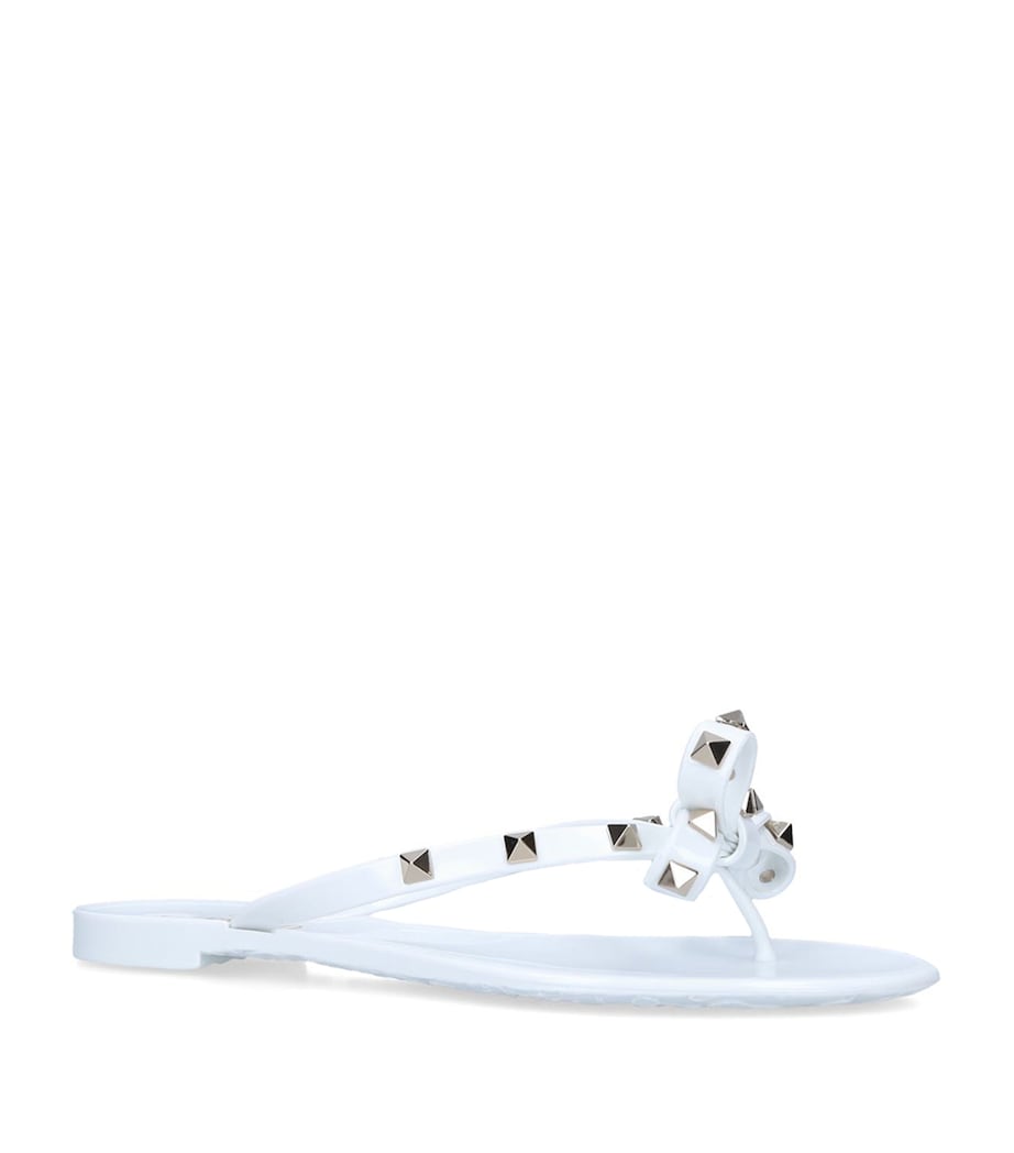 Knotted Rockstud Flip Flops WHITE Image 1