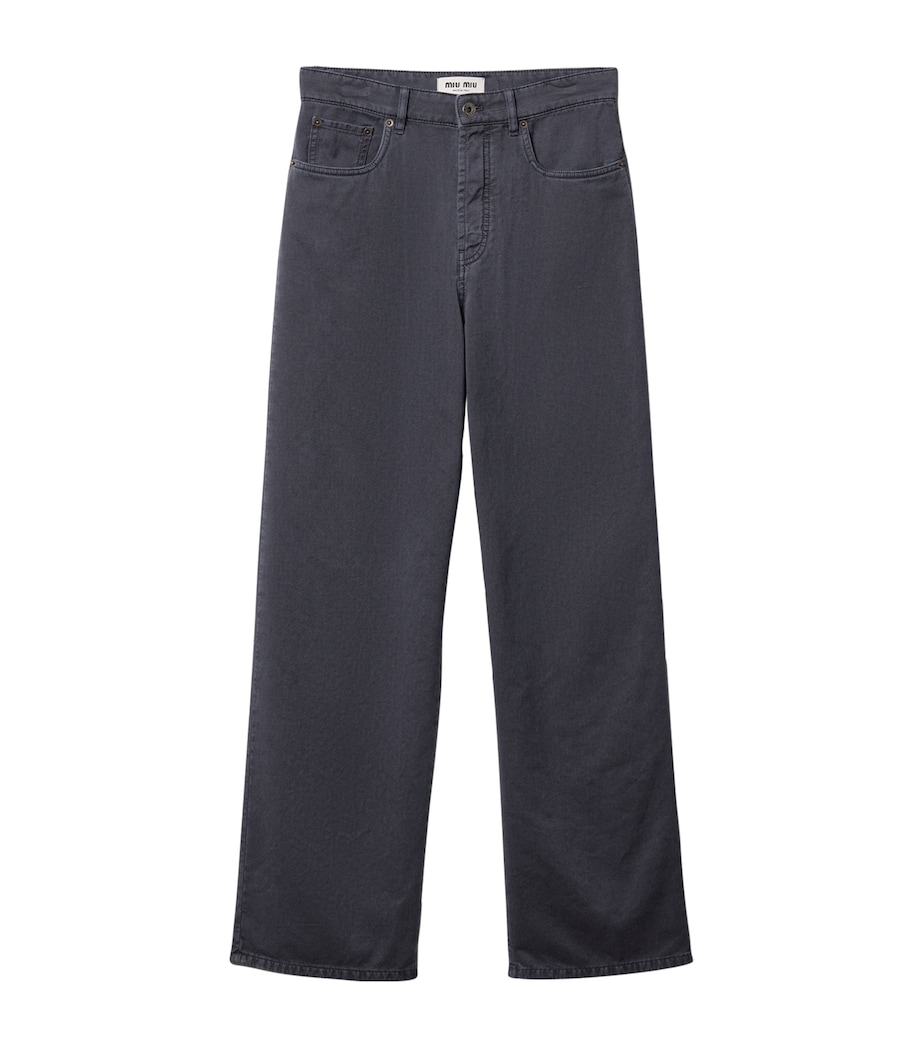 Miu Miu Womens High-Rise Straight Jeans Image 1