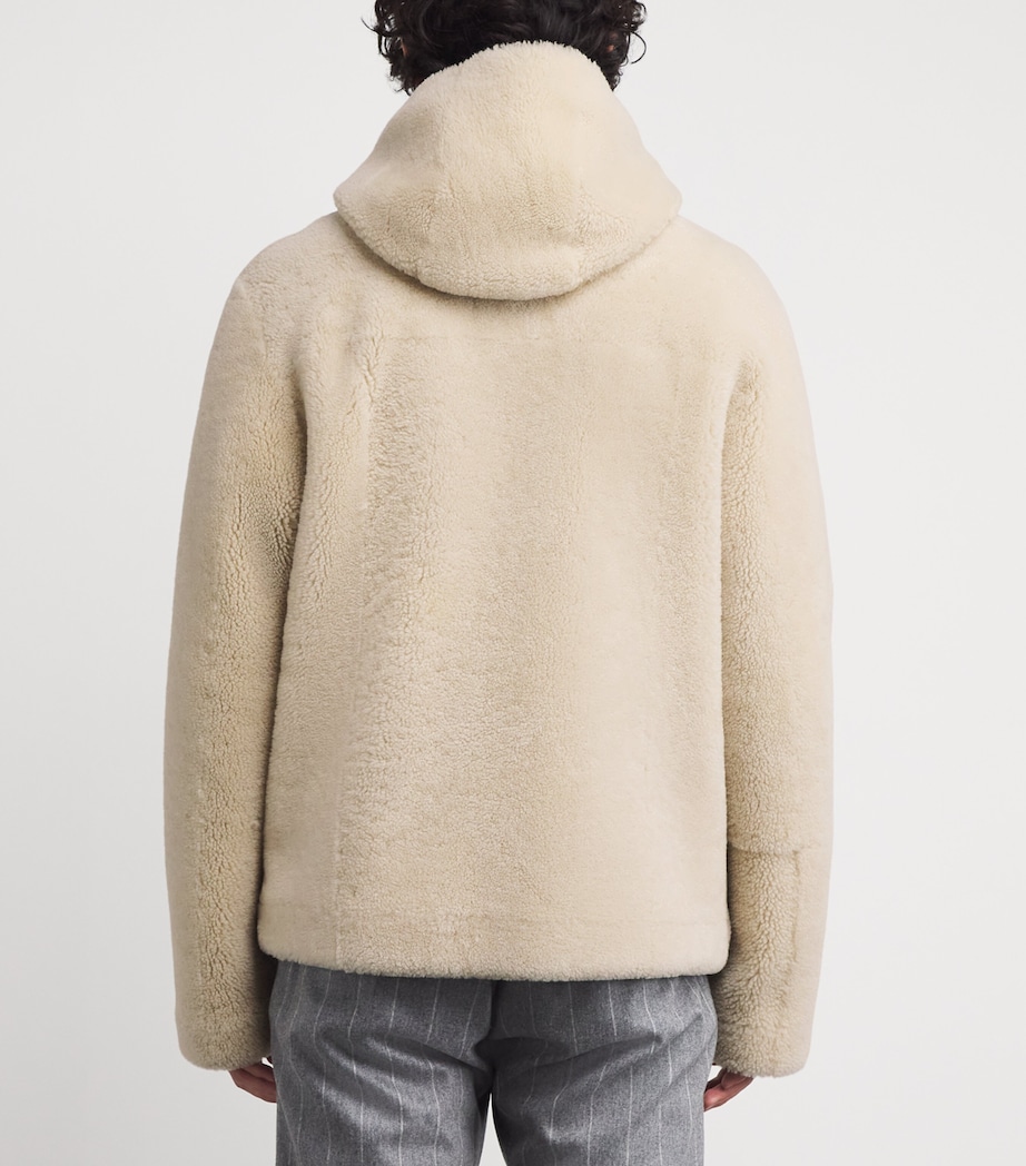 Shearling Hooded Jacket AVORIO Image 4