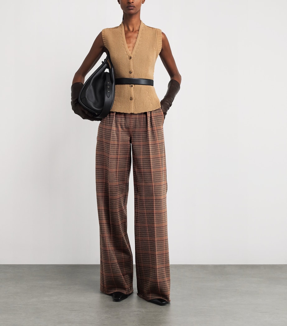 Wool-Cotton Wide-Leg Trousers MULTICOLOUR Image 2