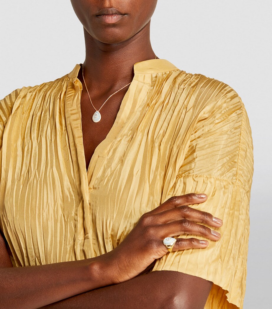 L'ATELIER NAWBAR Yellow Gold, Diamond and Mother-of-Pearl Bond Street Necklace Blue Image 4