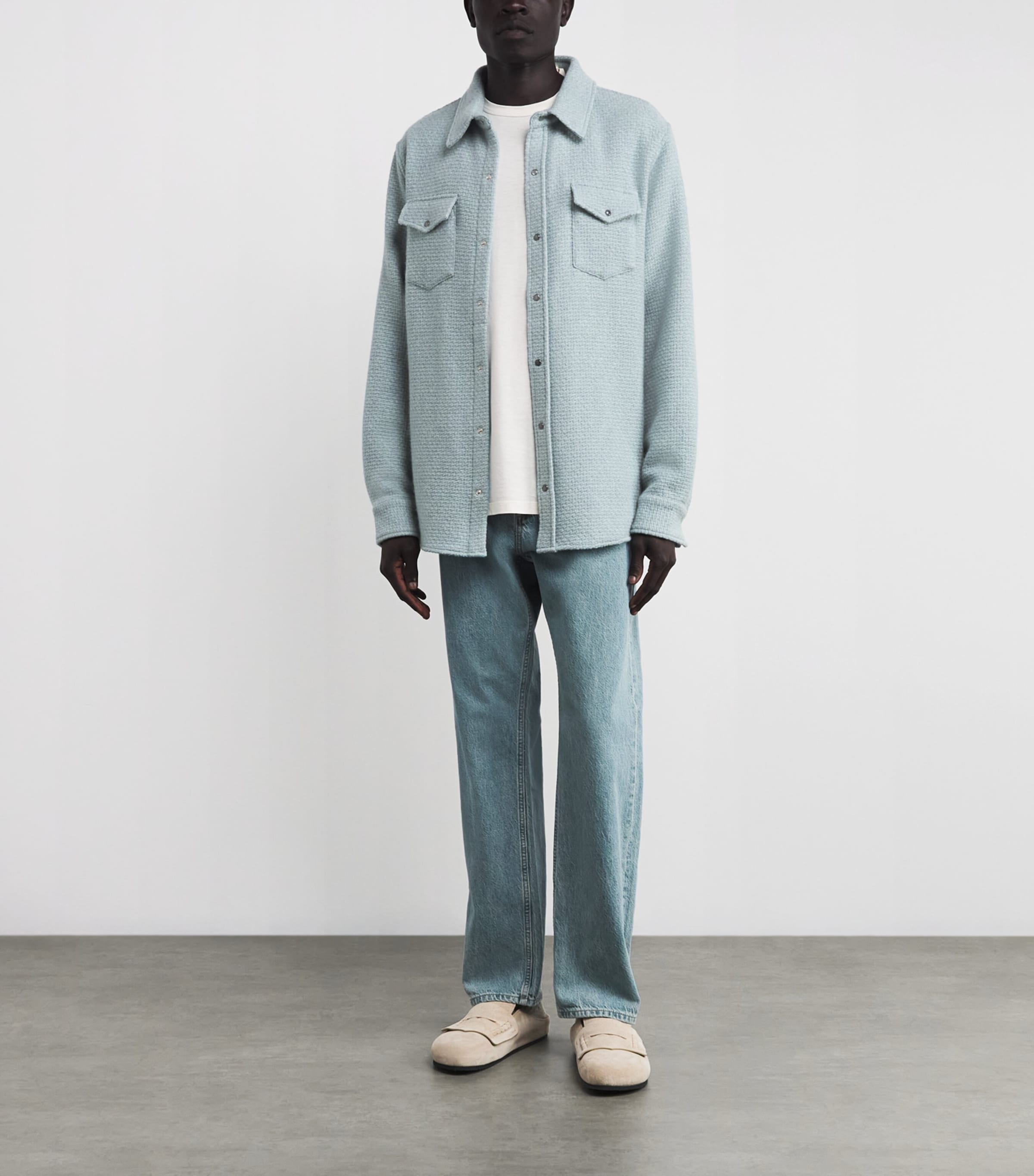 Cashmere Waffle-Knit Overshirt LABRADORITE Image 2