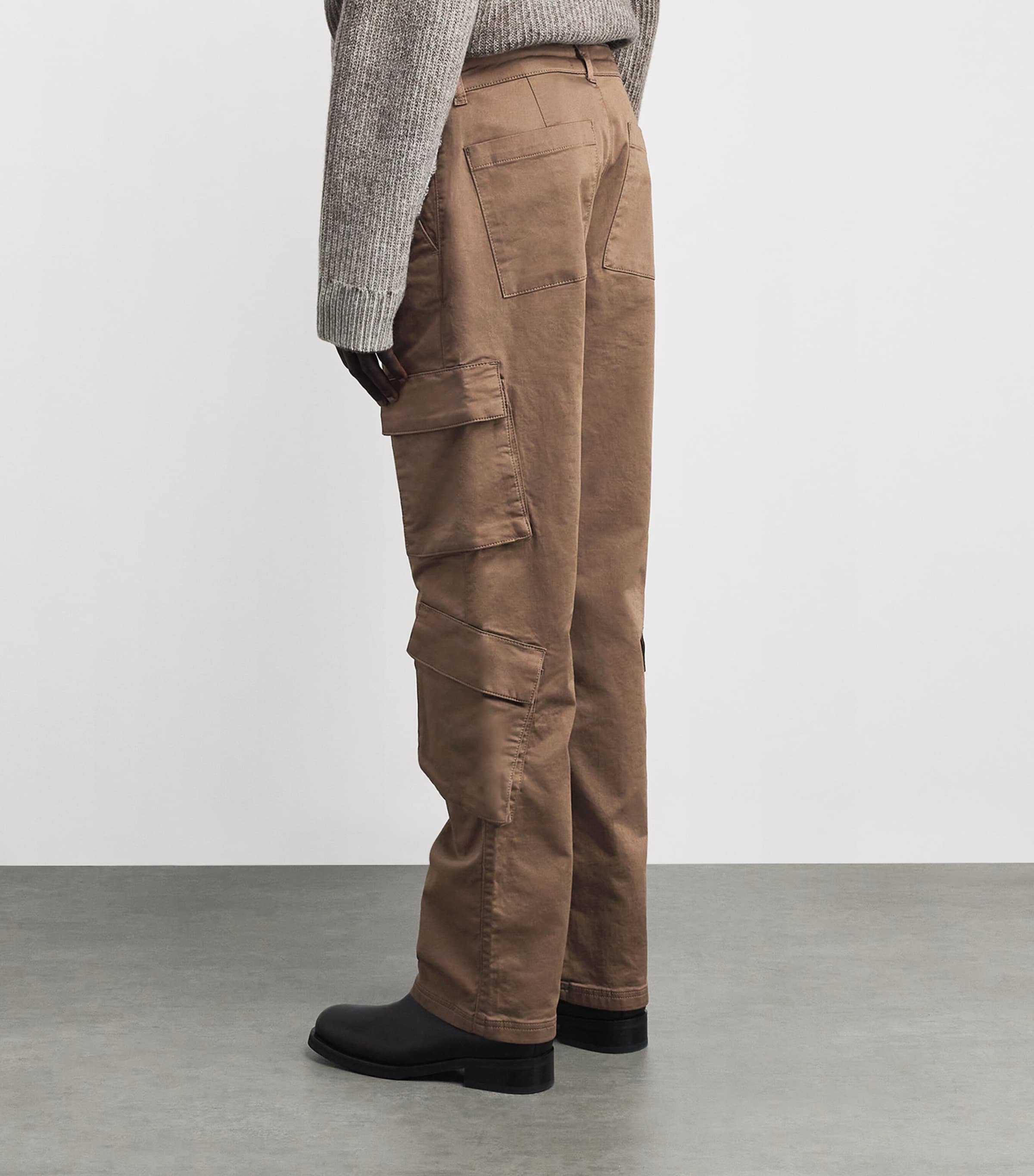 Cotton Cargo Pocket Trousers CLOVE Image 4