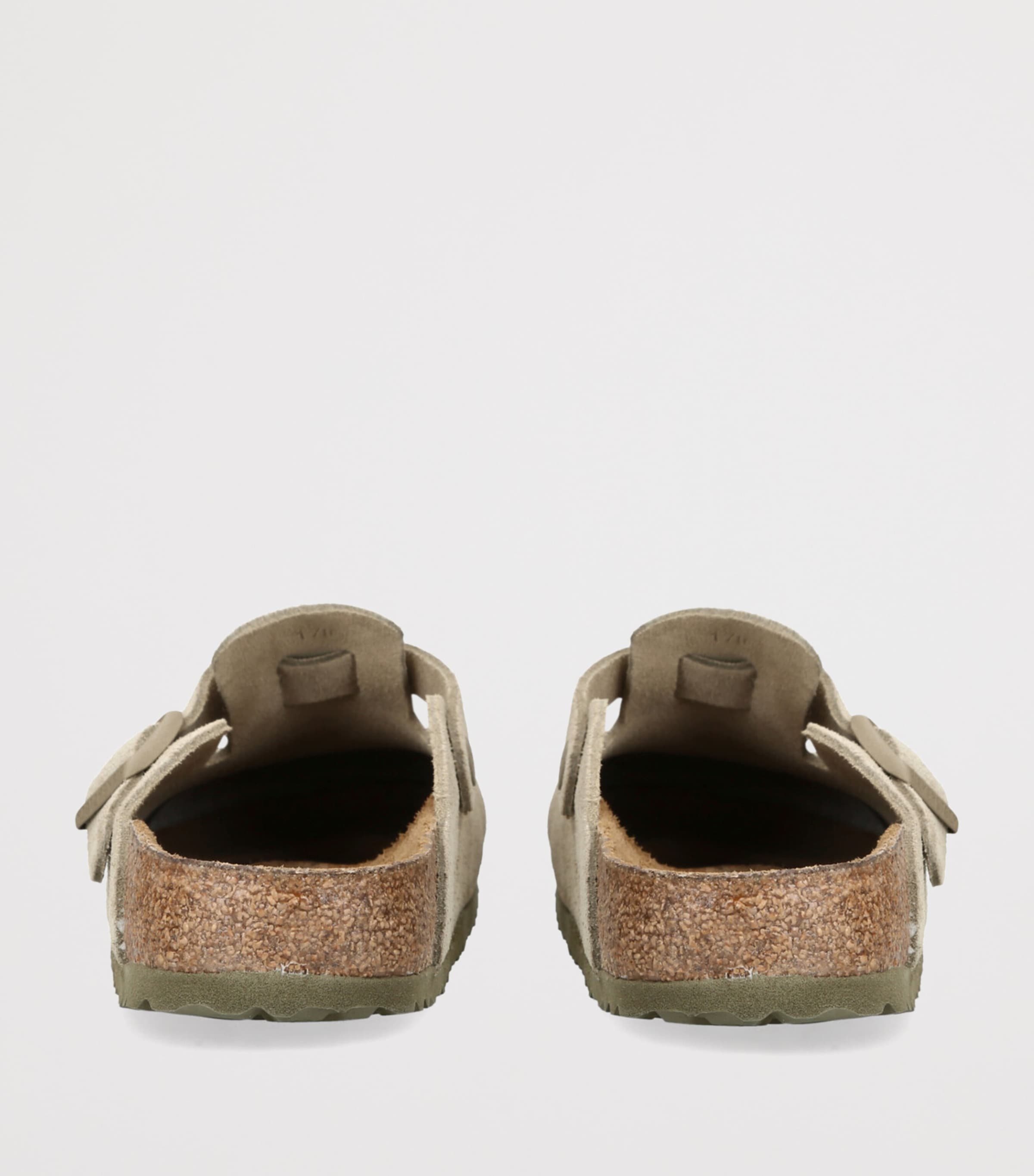 Birkenstock Suede Boston Clogs (Narrow Fit) Khaki Image 2