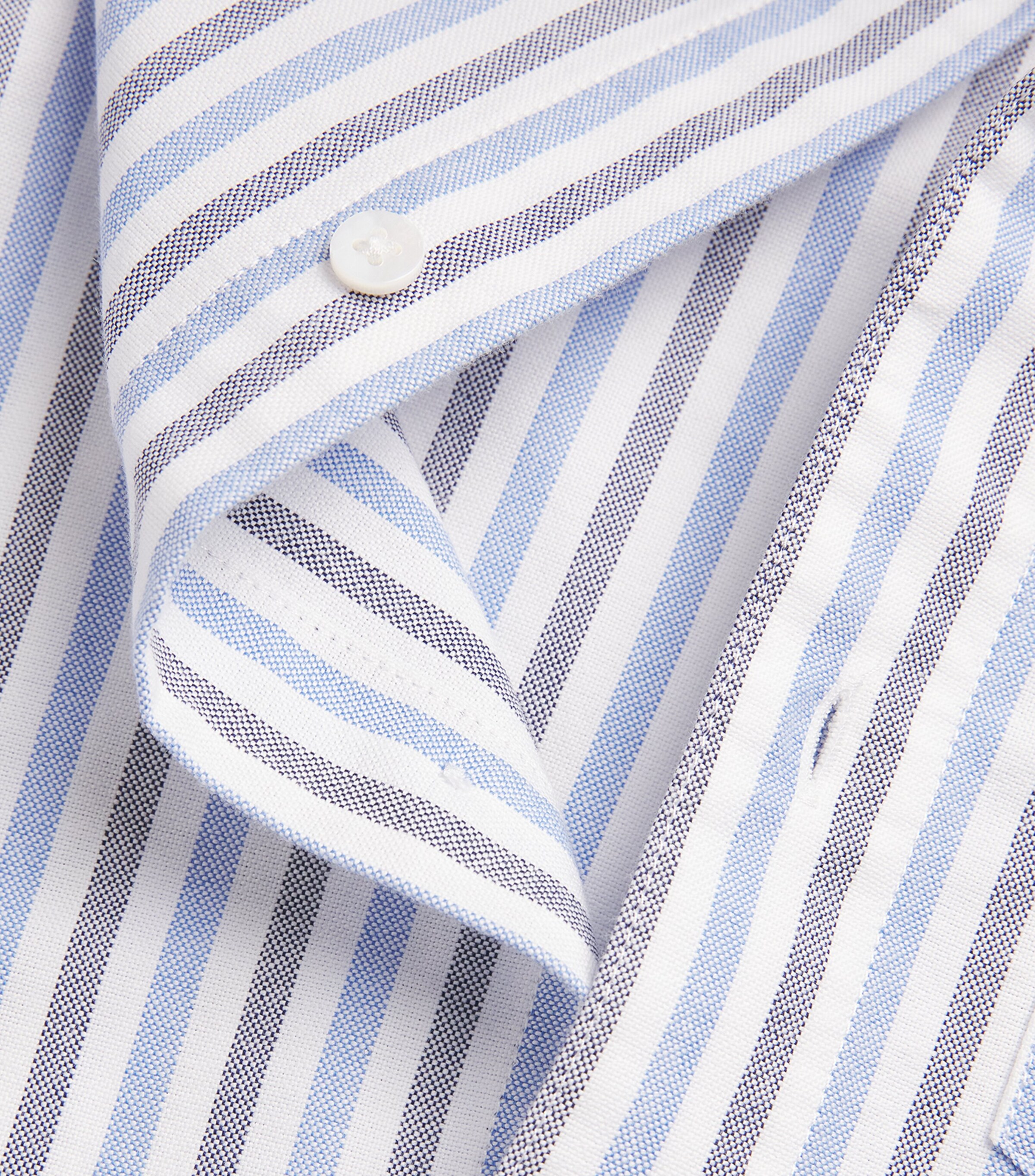With Nothing Underneath Womens Organic Cotton The Chessie Shirt Navy & Blue Stripe Image 5