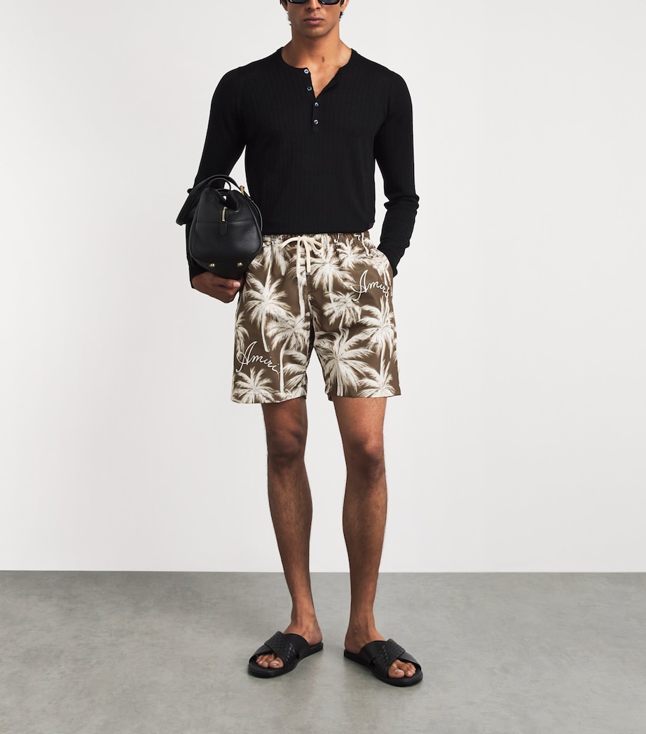 AMIRI Mens Palms Swim Shorts Tobacco Image 4