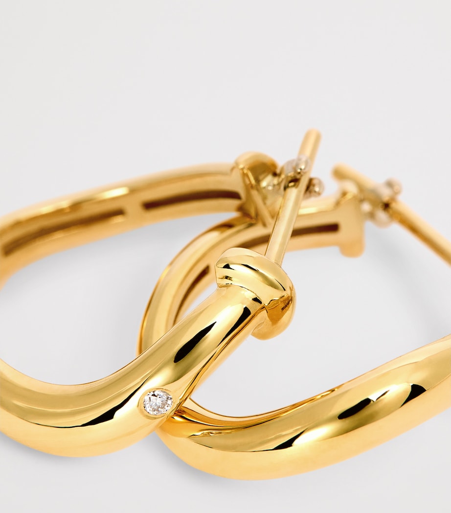 Yellow Gold and Diamond N*93 Hoop Earrings YELLOW GOLD Image 5
