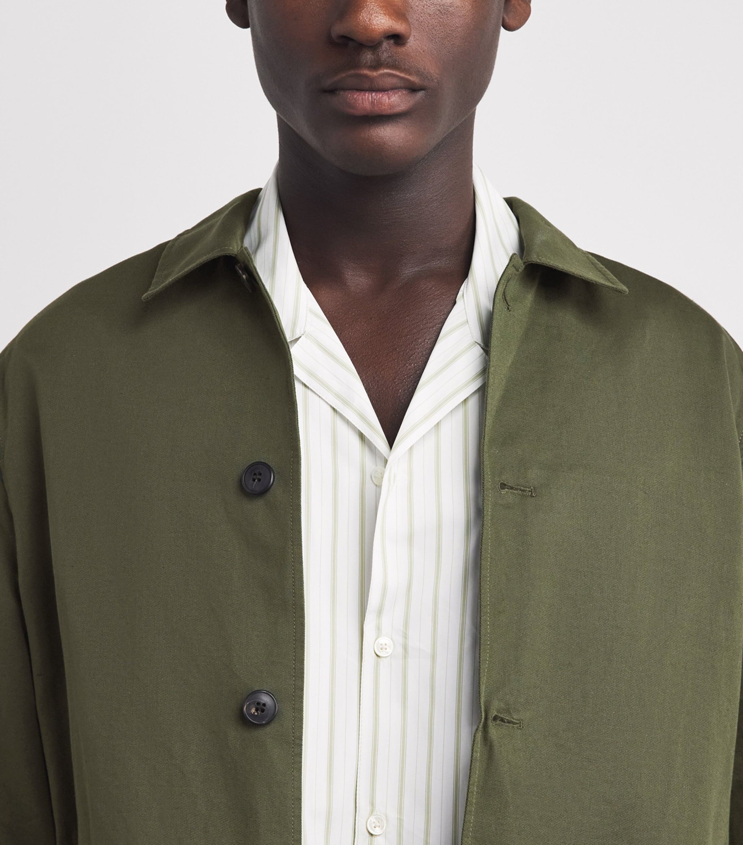 Sunspel Mens Cotton-Linen Field Jacket Gniz Deep Image 3