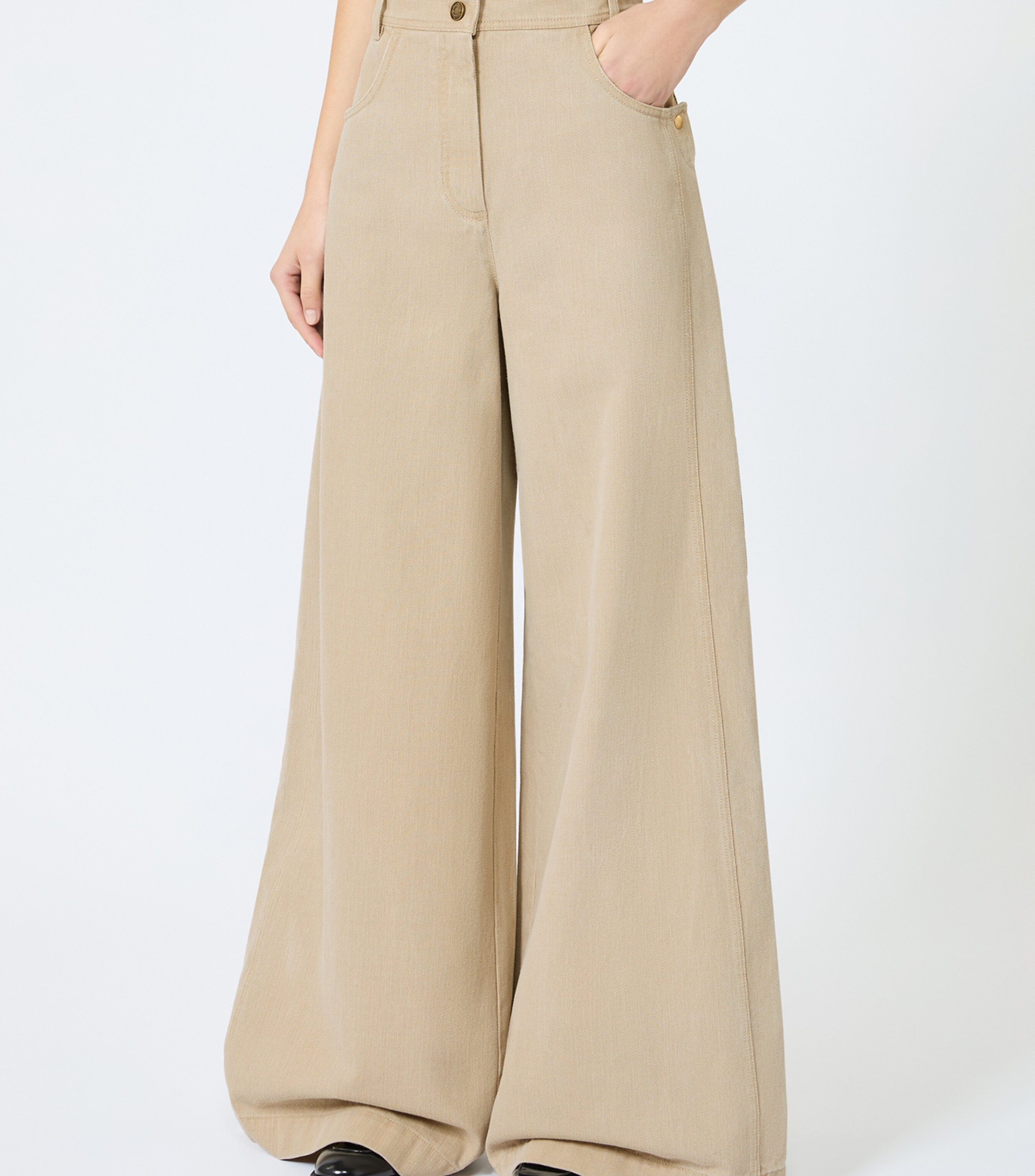 Max Mara Womens Wide-Leg Jeans Stone Image 3