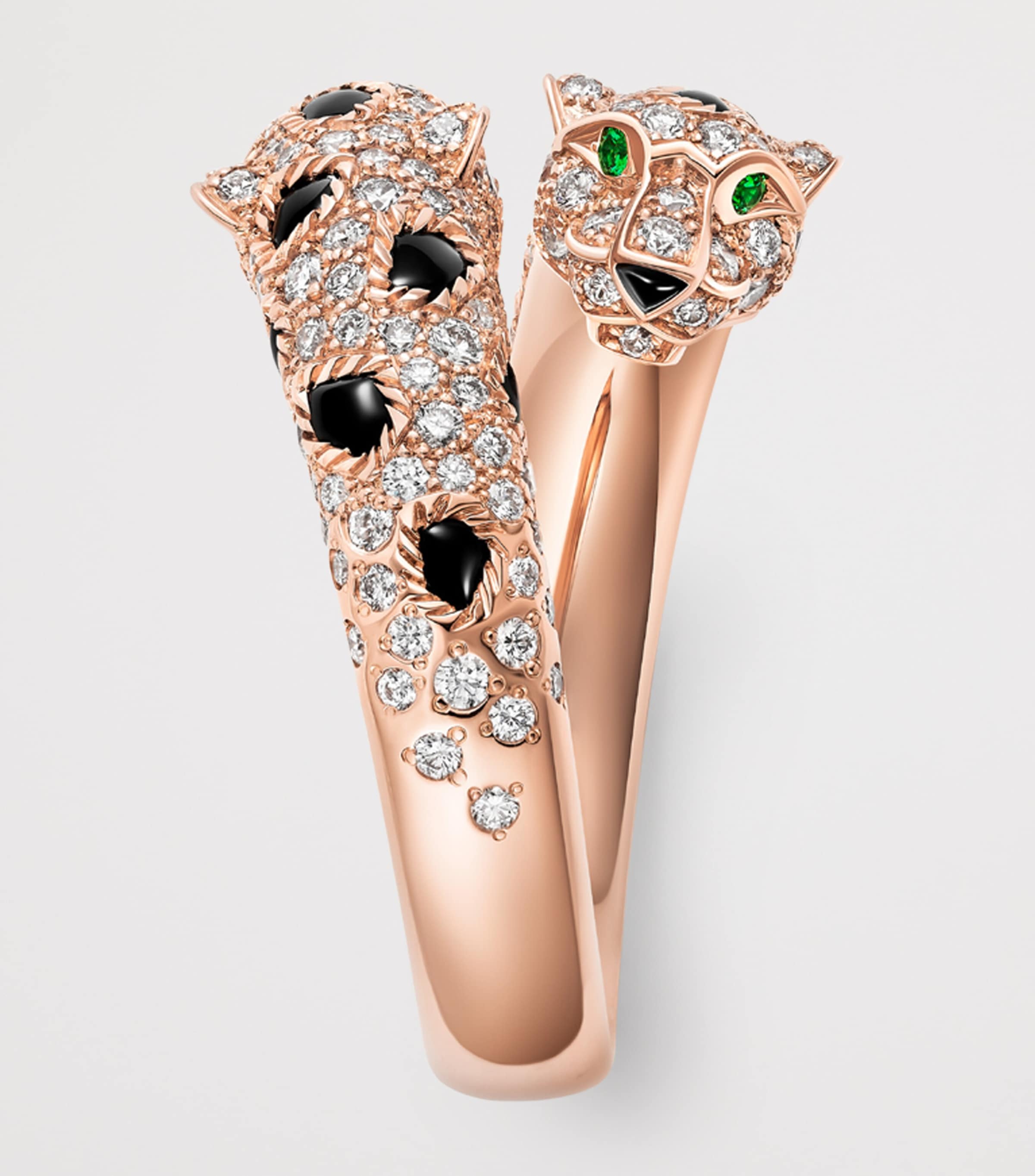 Rose Gold, Diamond, Emerald and Onyx Panthère de Cartier Ring ROSE GOLD Image 3