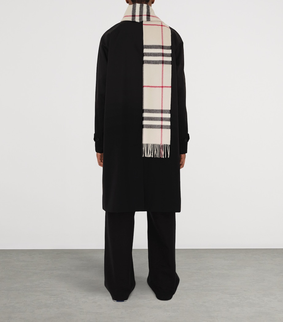 Cashmere Check Scarf STONE CHECK Image 6