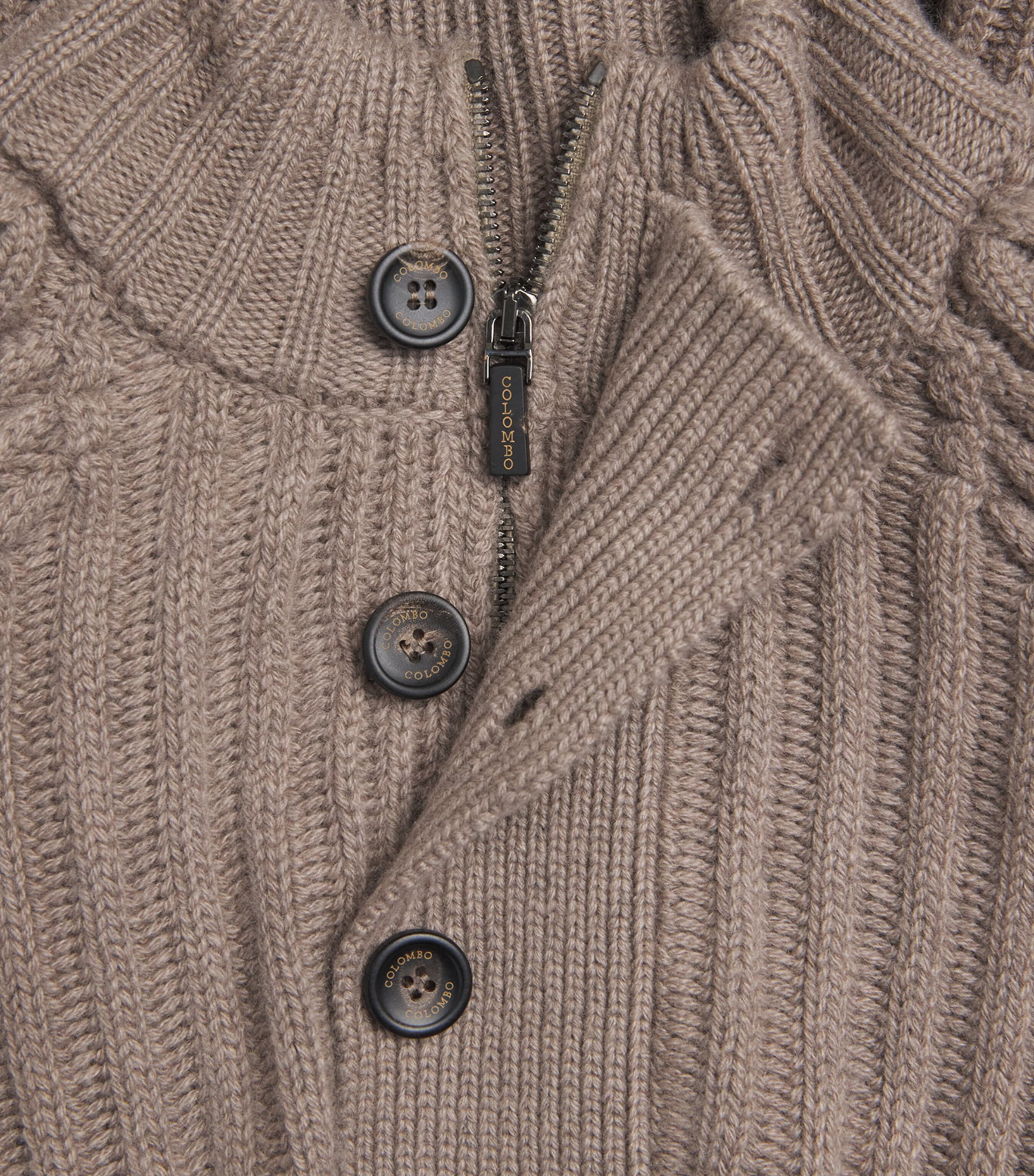 Colombo Mens Kid Cashmere Mock-Neck Sweatshirt Brown Image 5