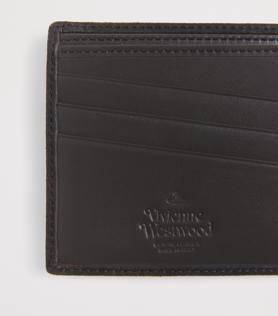 Leather Logo Bifold Wallet D402 DARK BROWN Image 4