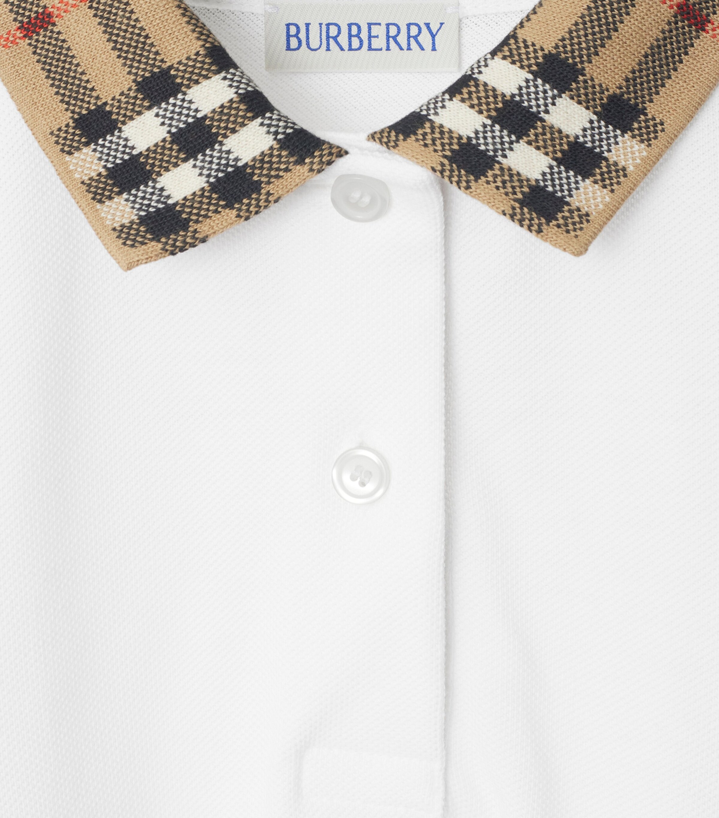 Check Collar Polo Dress (3-12 Years) WHITE Image 3