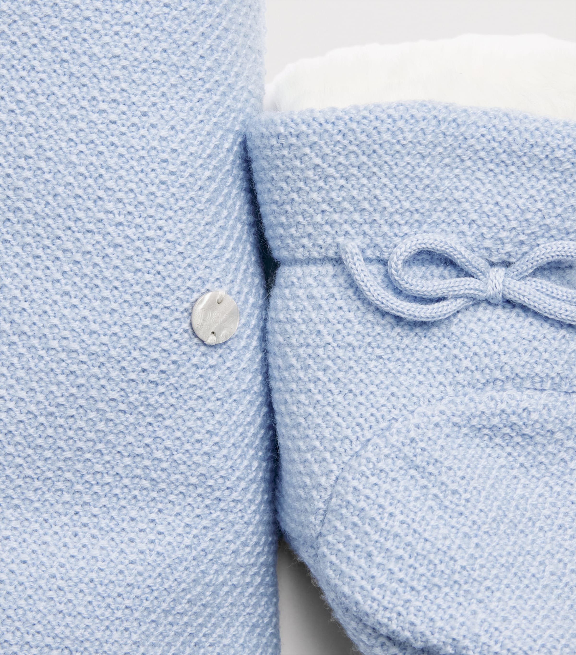 Paz Rodriguez Virgin Wool Snowsuit and Booties Set (1-12 Months) Light Blue Image 3