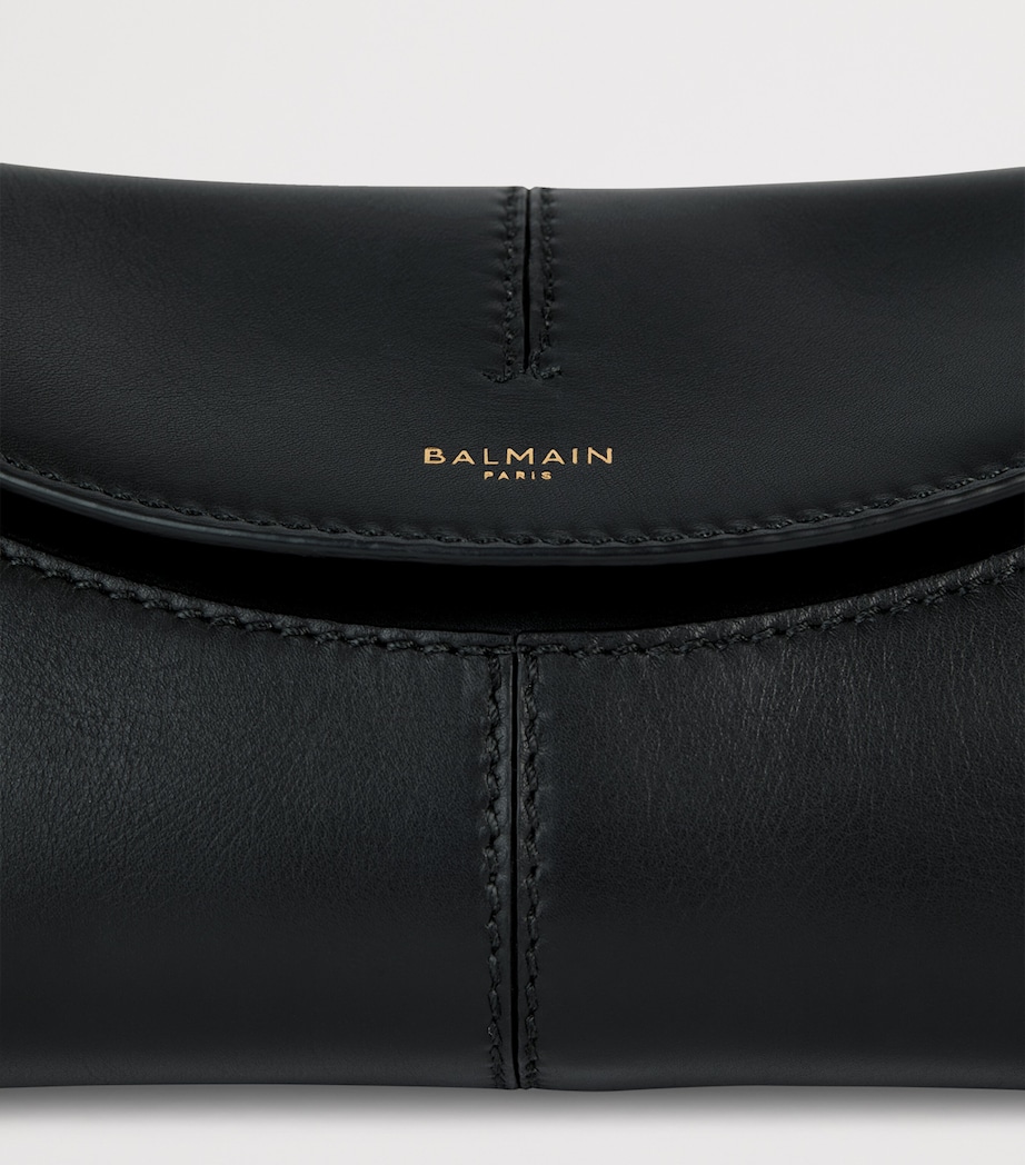 Balmain Small Leather 64-83 Shoulder Bag Noir Image 7